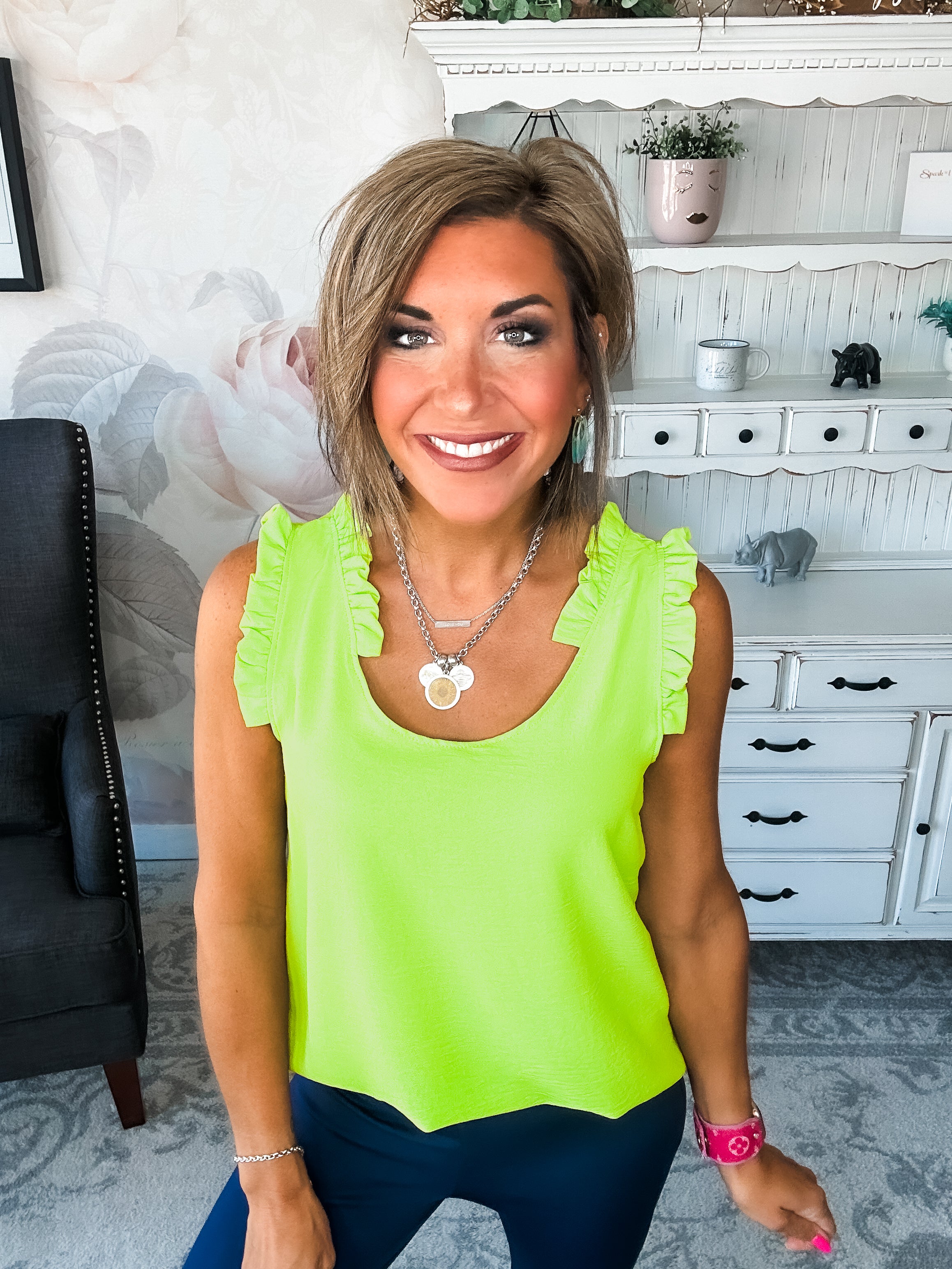 Missed You So Bad Tank - Lime Green