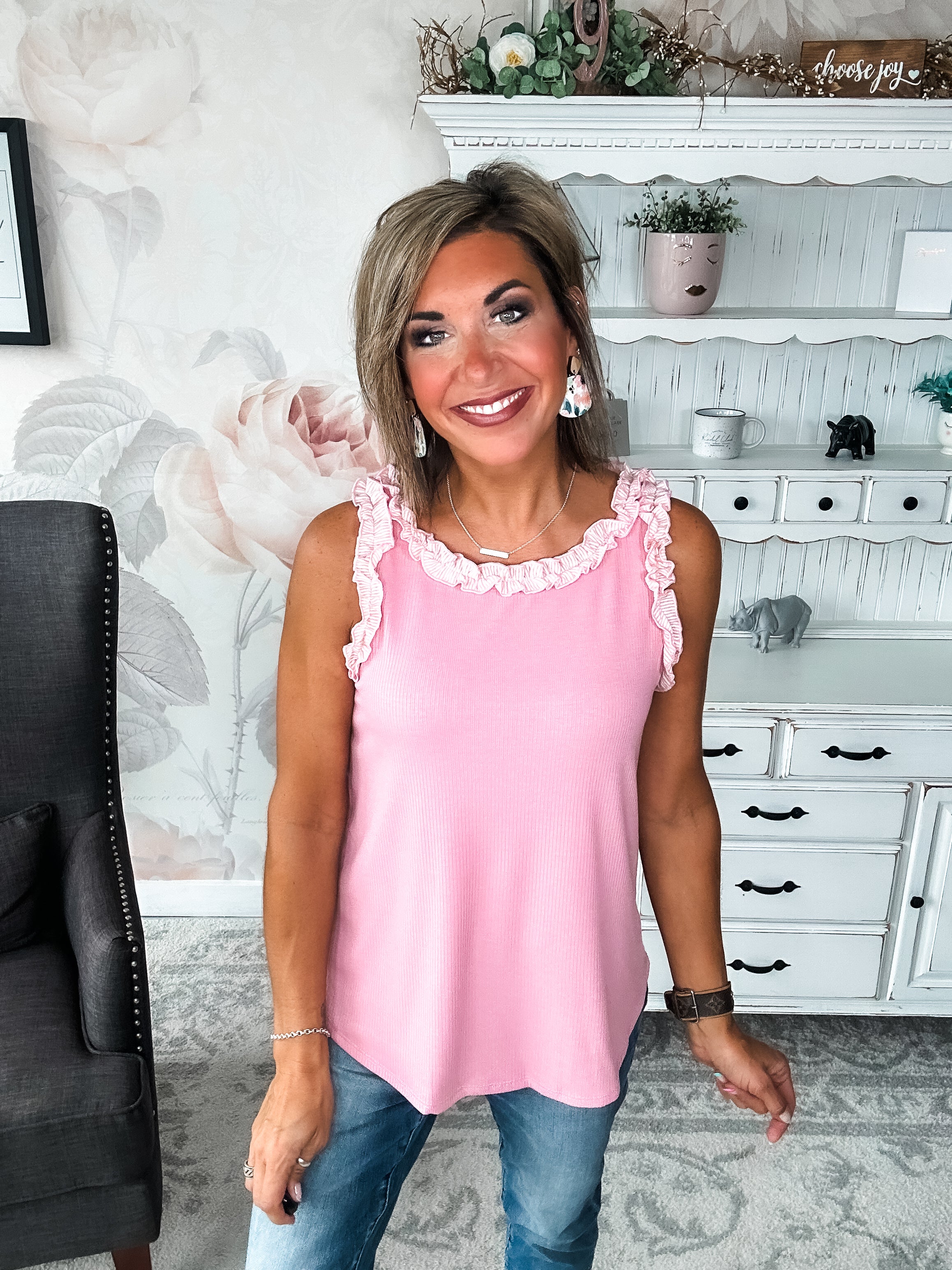 Pearls Of Wisdom Tank - Pink