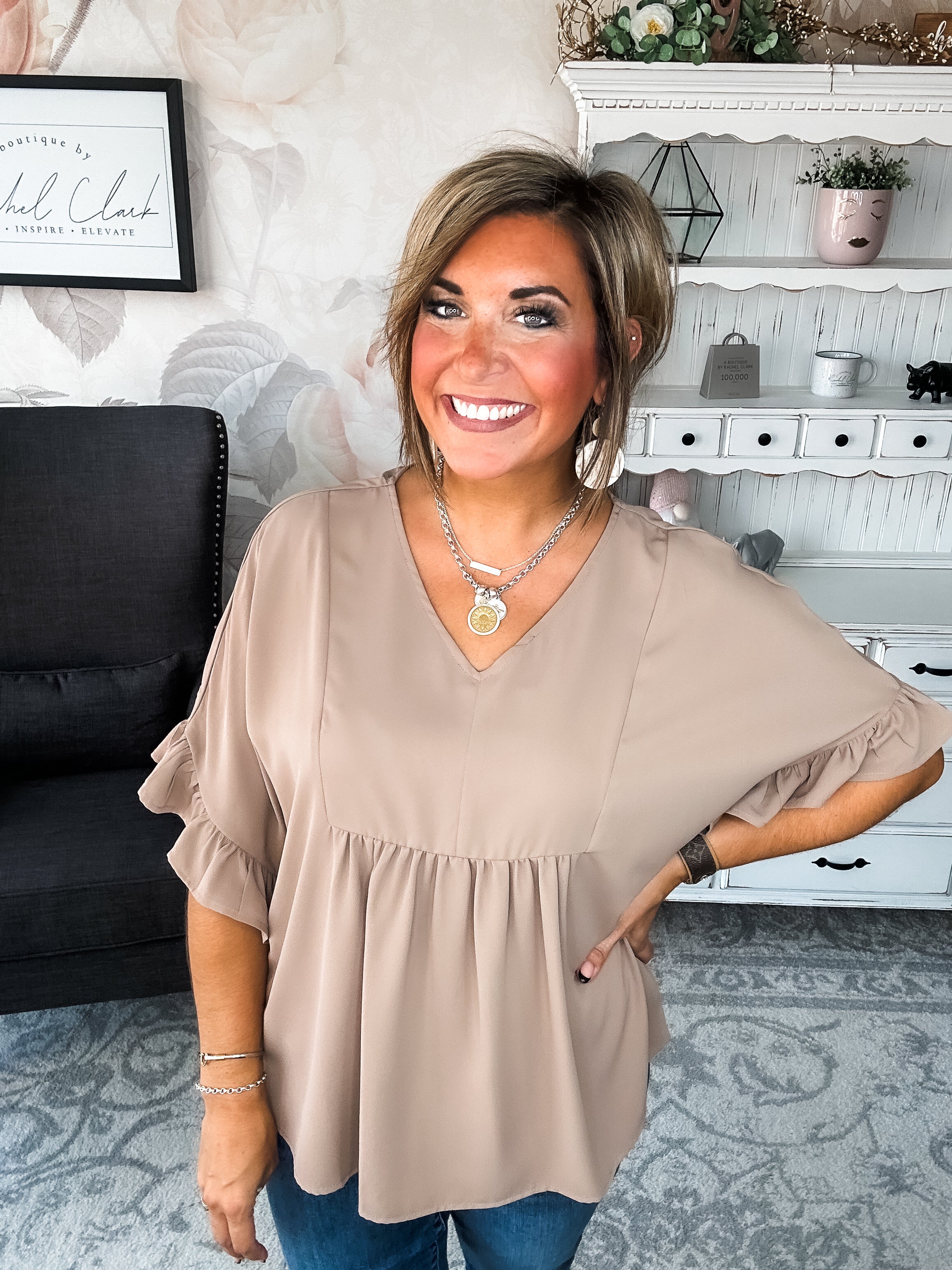 Close to Me Blouse - Mocha