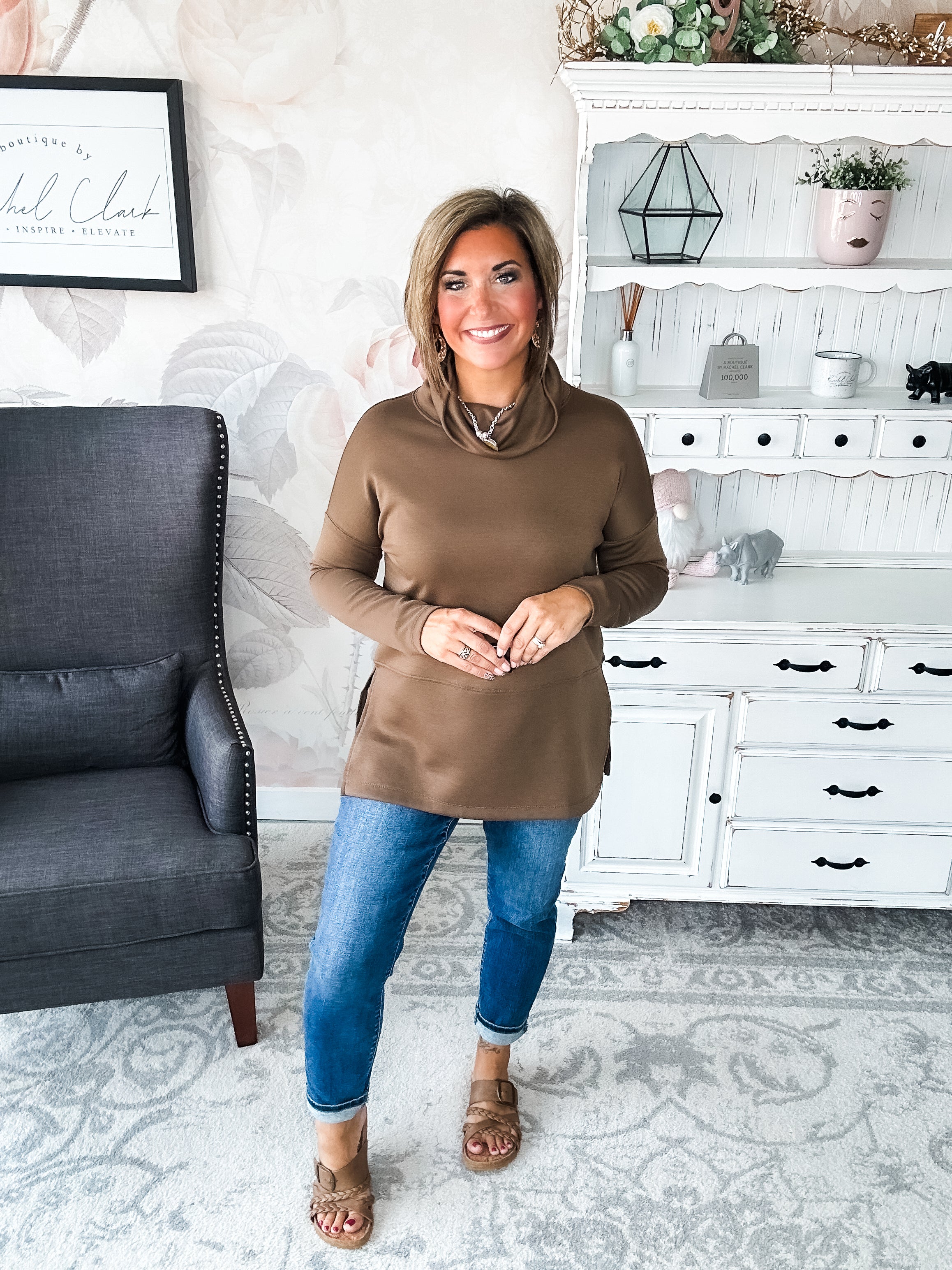 Cozy On The Weekend Cowlneck - Mocha