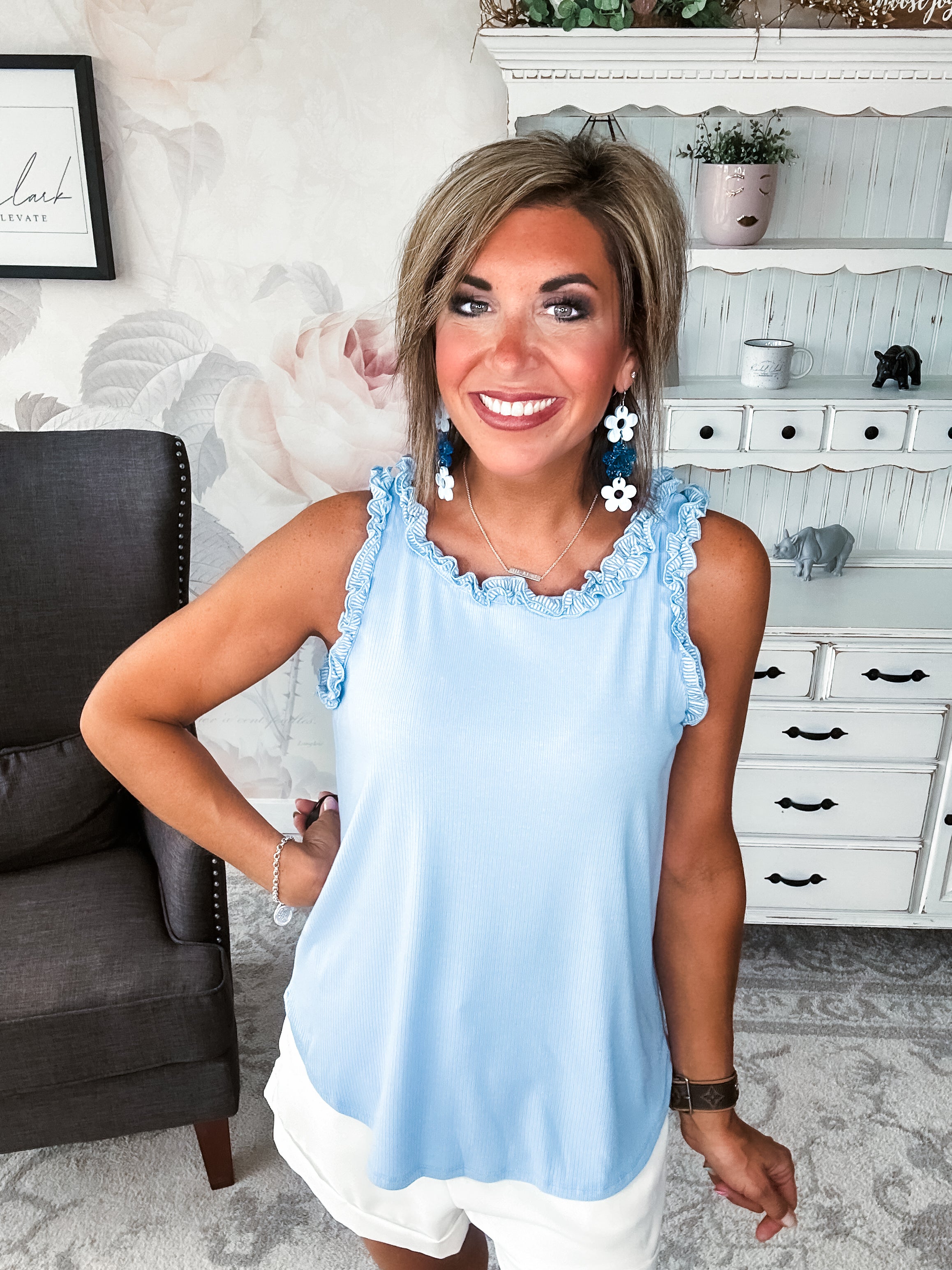 Pearls Of Wisdom Tank - Blue