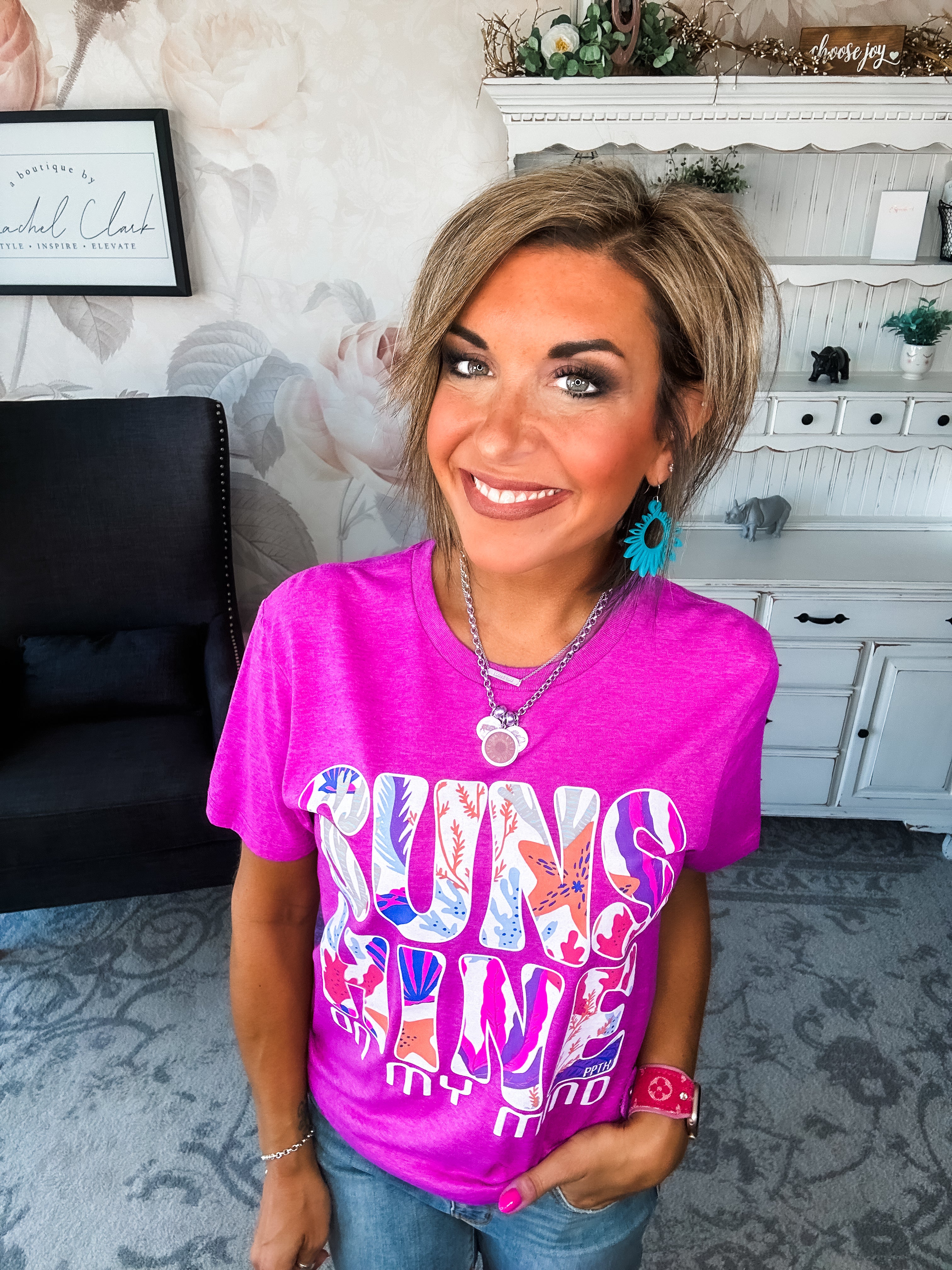 Sunshine On My Mind Graphic Tee - Pink