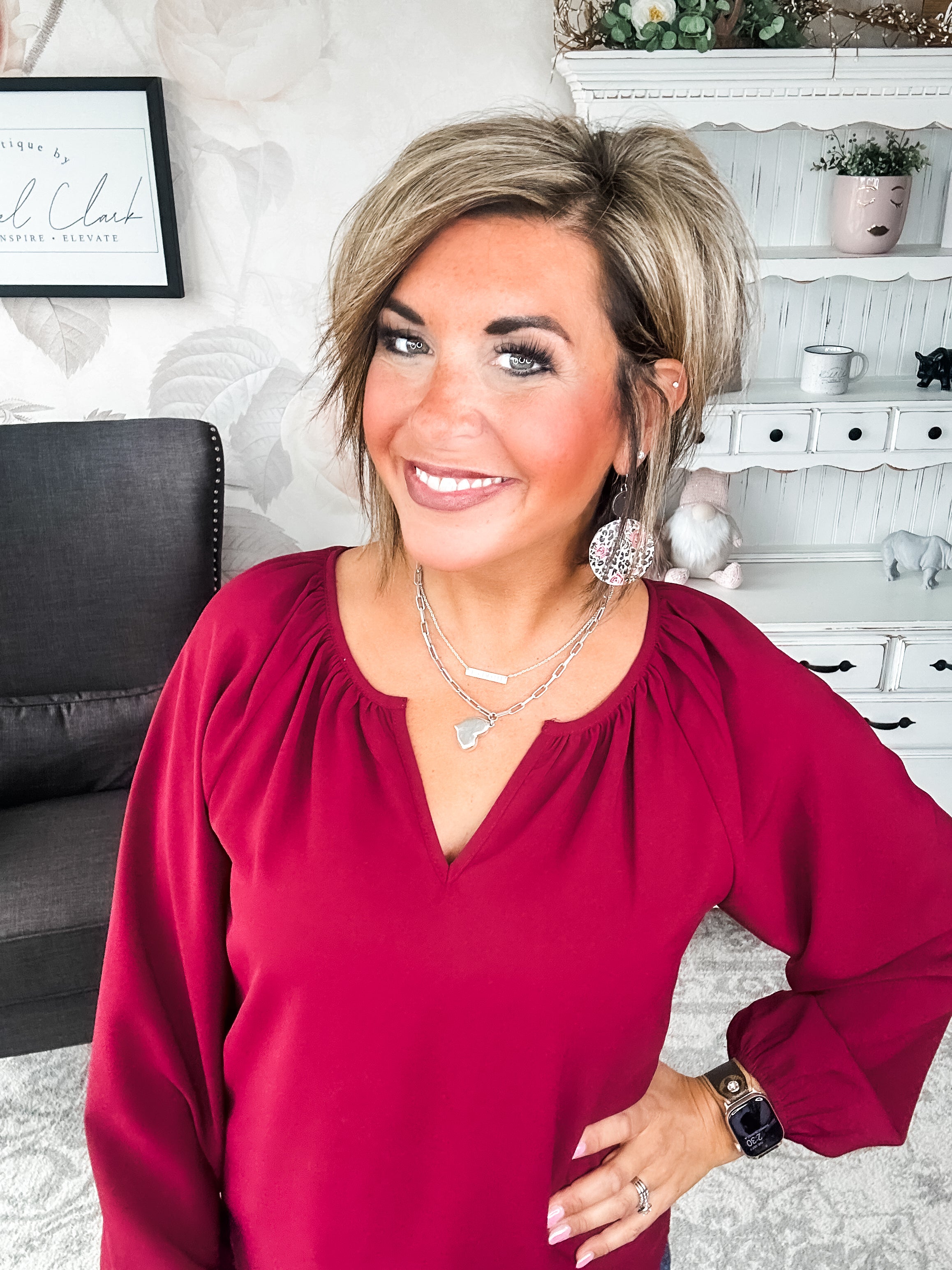 I Hear You Blouse - Wine