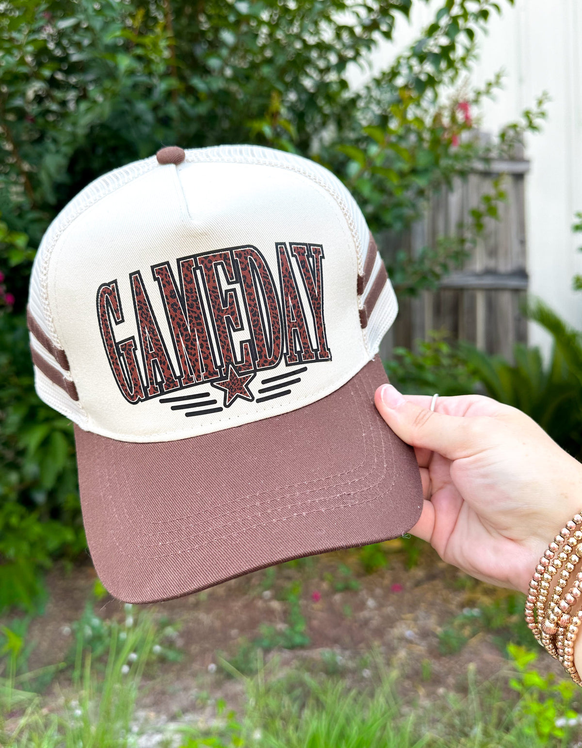 GAMEDAY Leopard Brown Striped Canvas Trucker Hat *ONLINE EXCLUSIVE*
