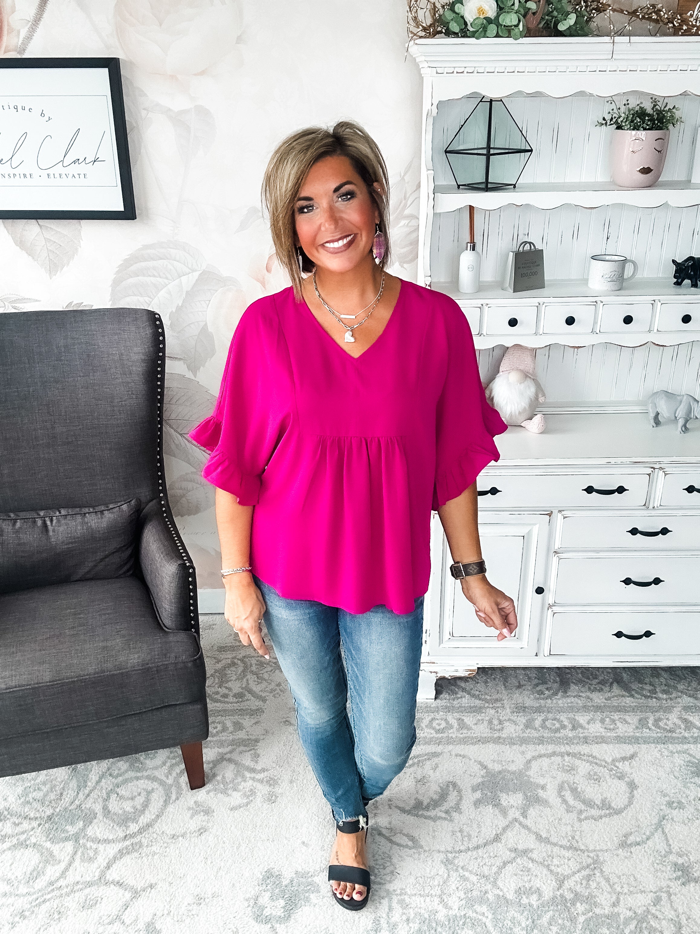 Close to Me Blouse - Magenta