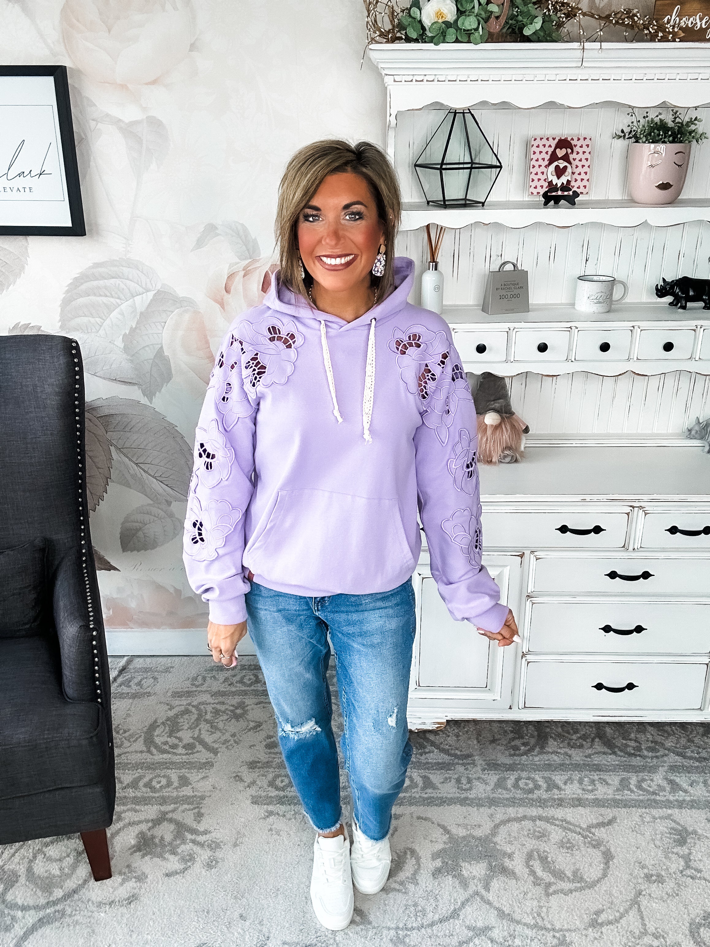 Ampersand Avenue University Hoodie - Love Story - Lilac