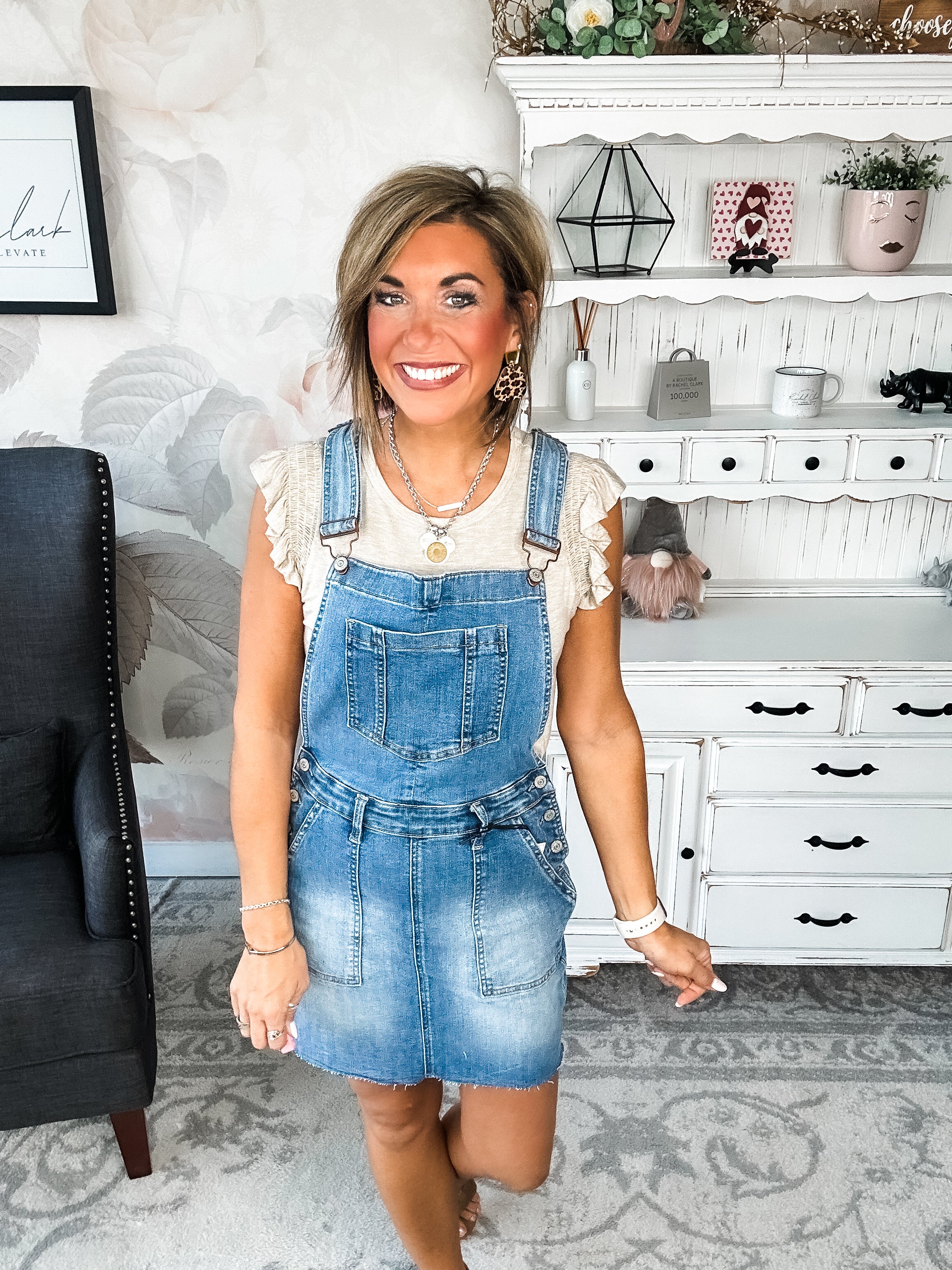 Judy Blue Raw Hem Overall Skirt
