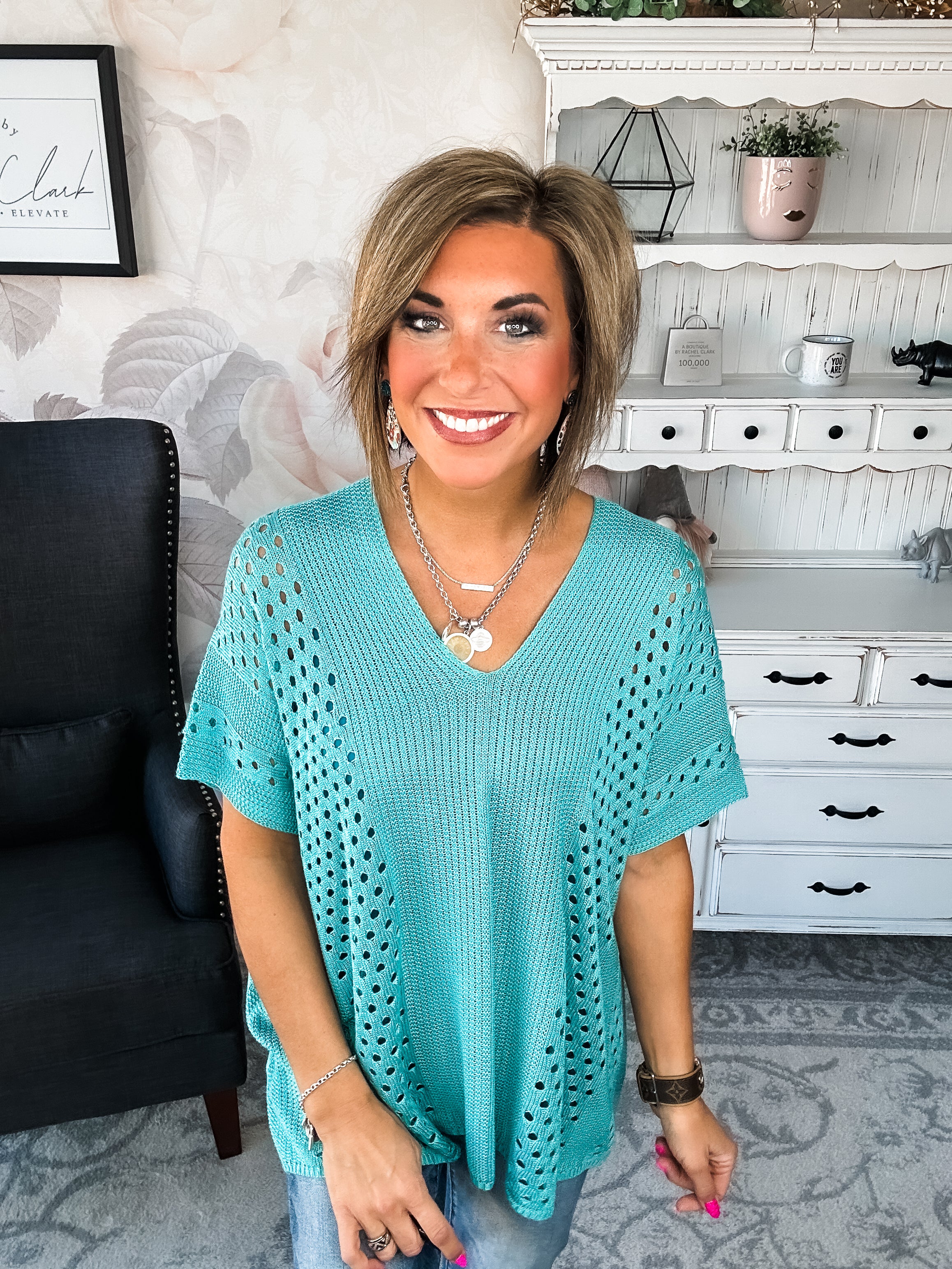Know Your Blessings Pullover Top - Jade