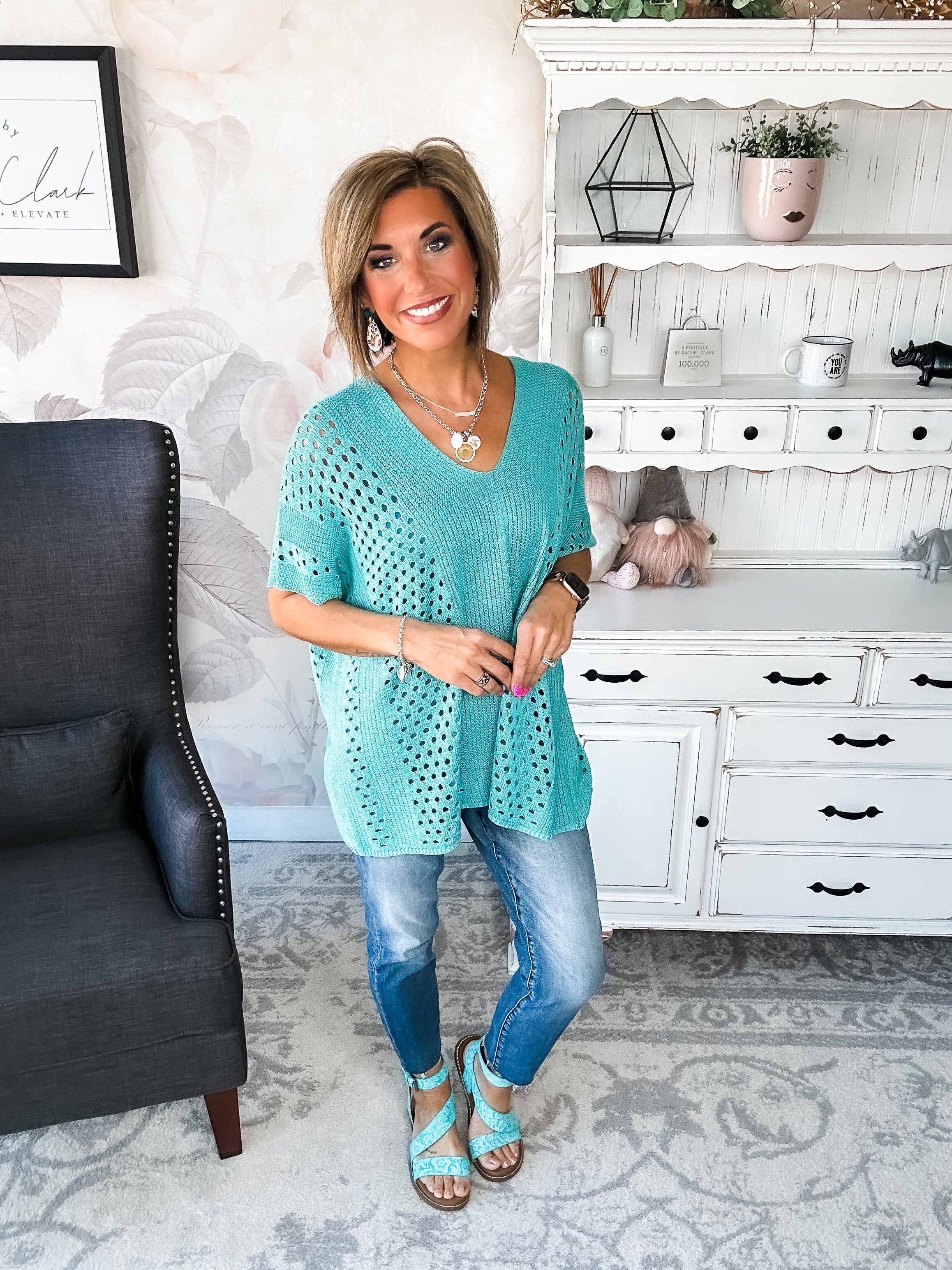 Know Your Blessings Pullover Top - Jade