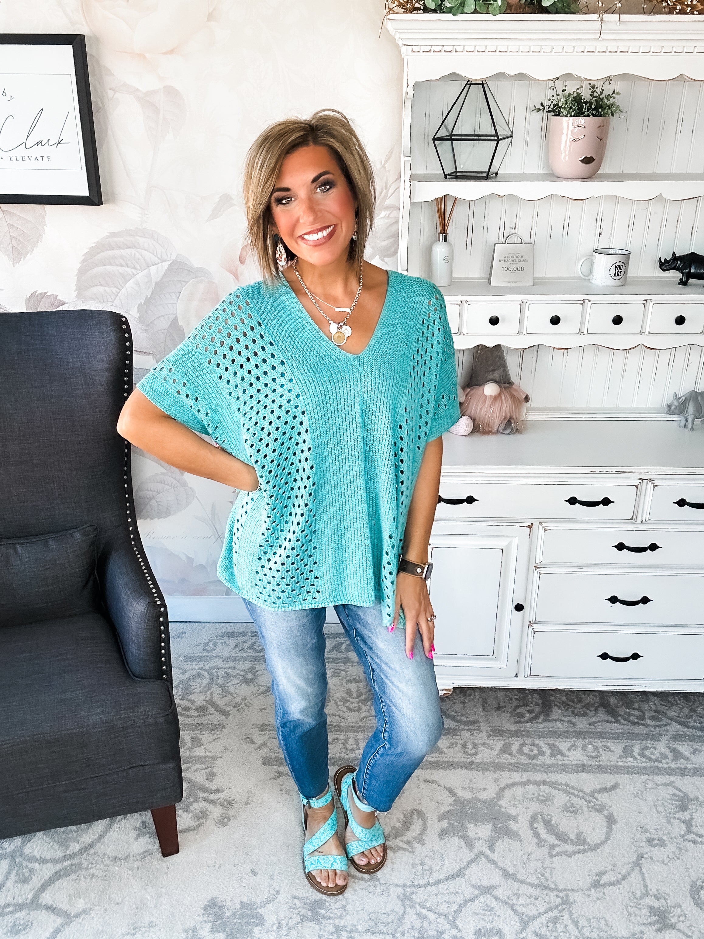 Know Your Blessings Pullover Top - Jade