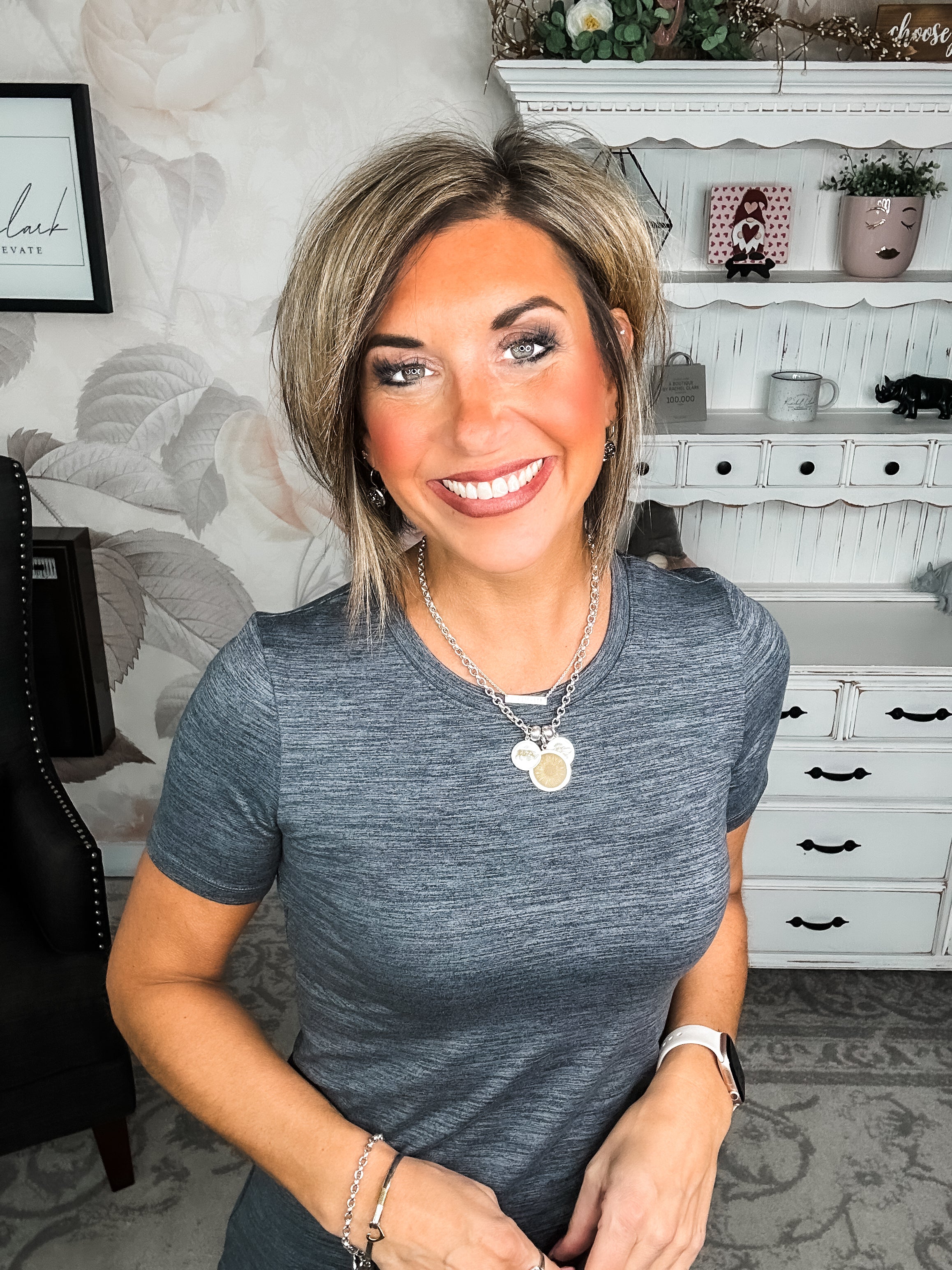 Walk With Me Athletic Tee - Heather Grey