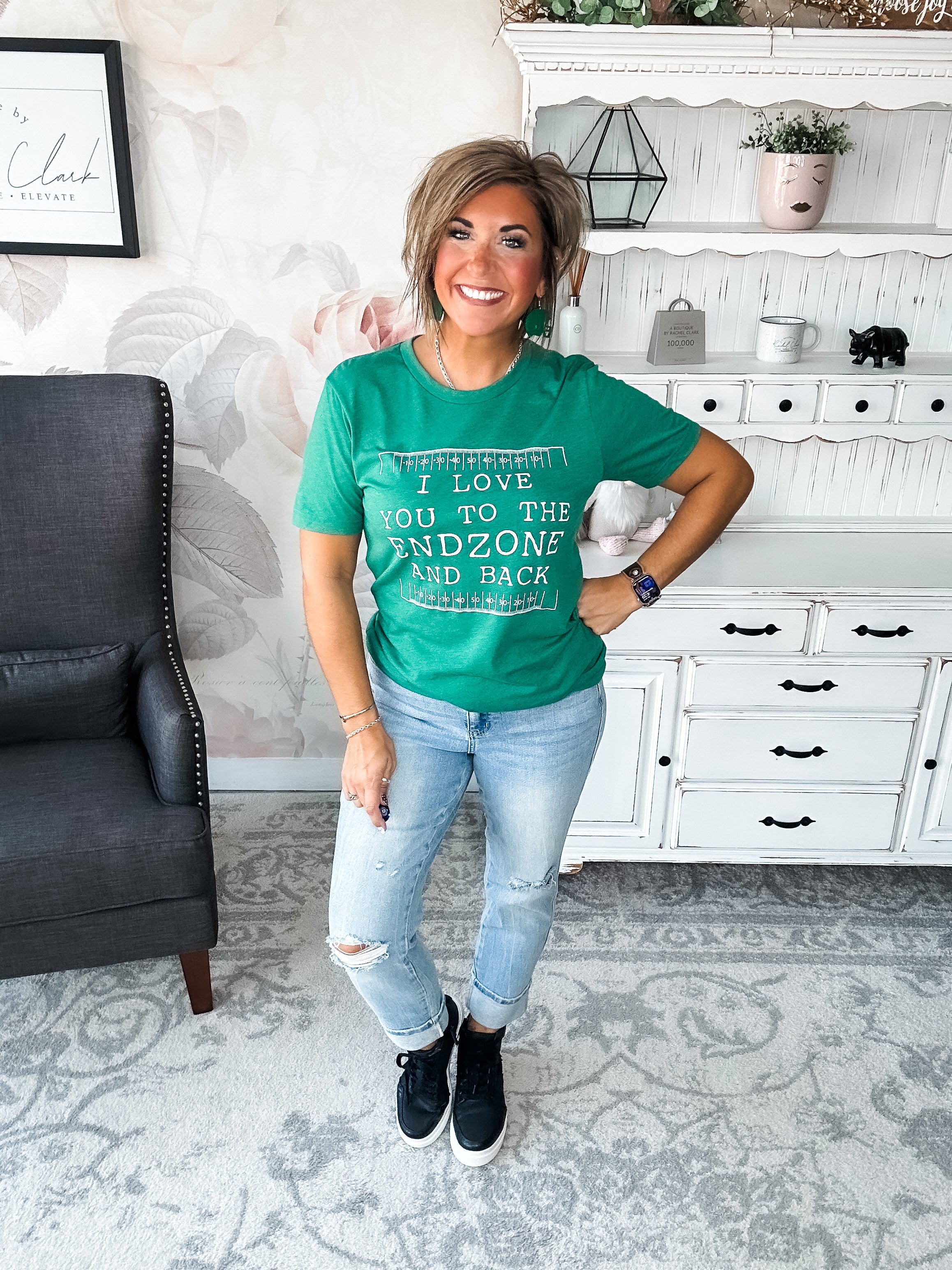 Love You To the End Zone Graphic Tee