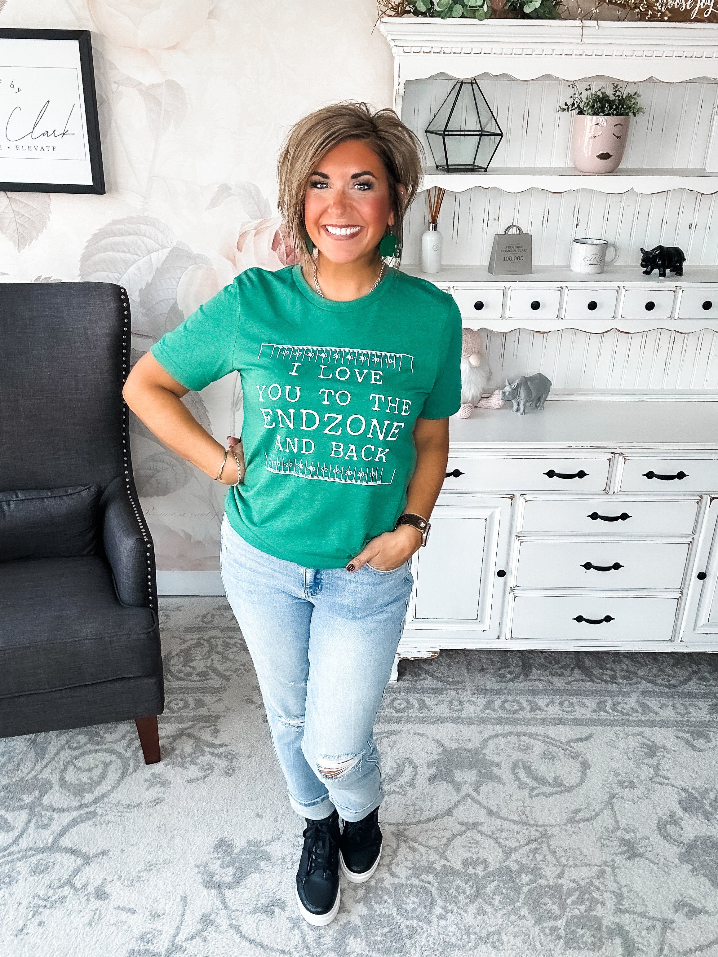 Love You To the End Zone Graphic Tee