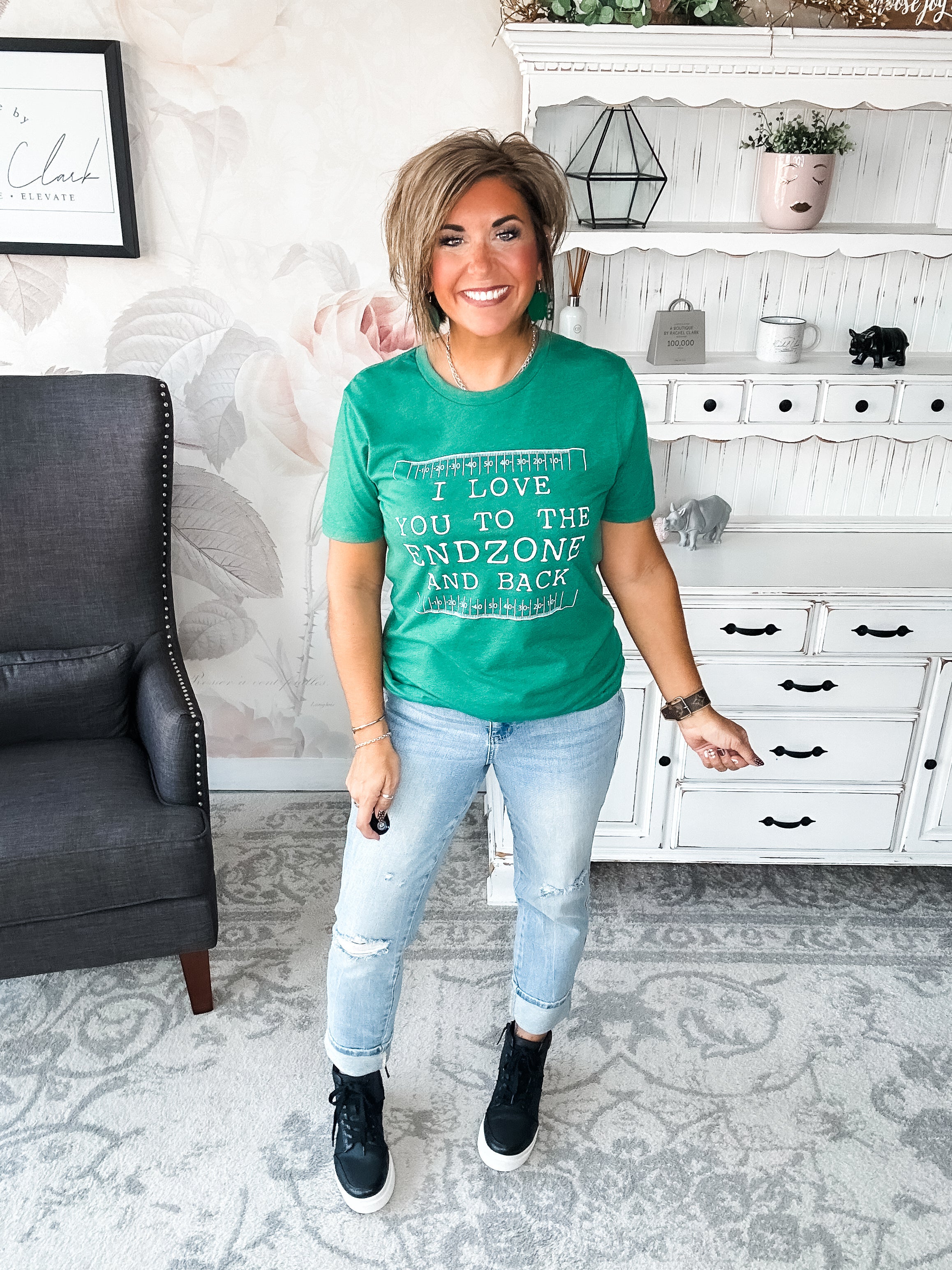 Love You To the End Zone Graphic Tee