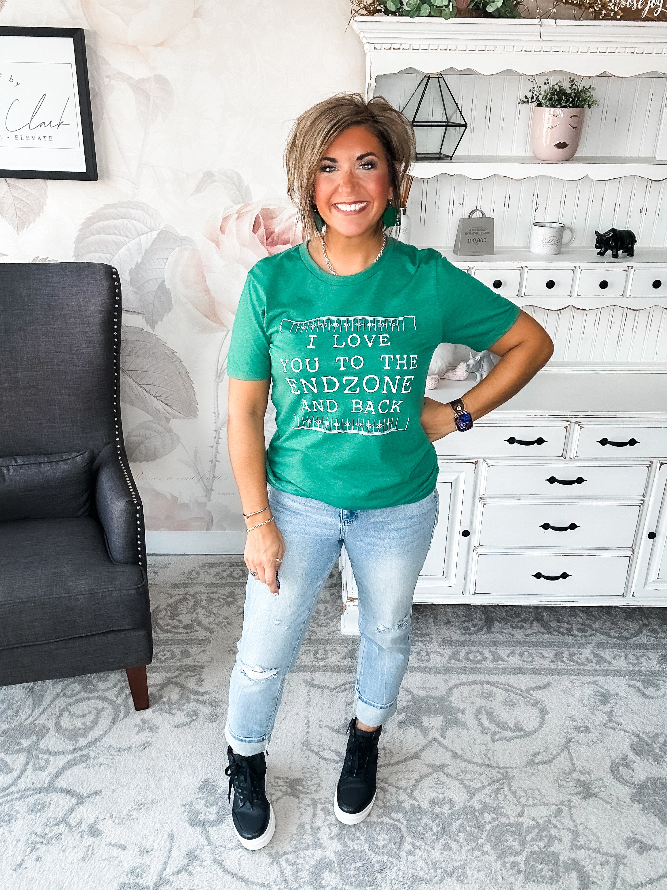 Love You To the End Zone Graphic Tee