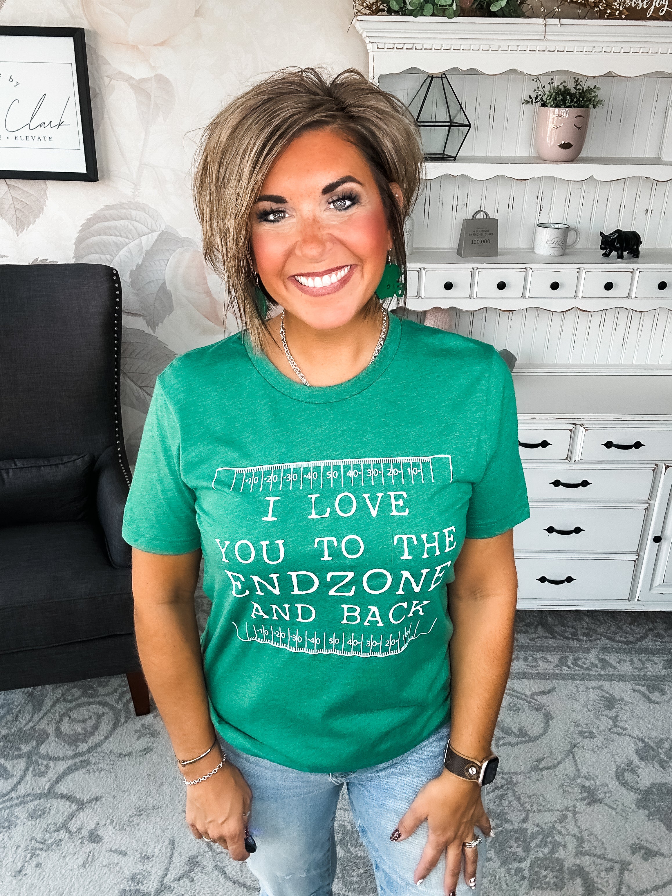 Love You To the End Zone Graphic Tee