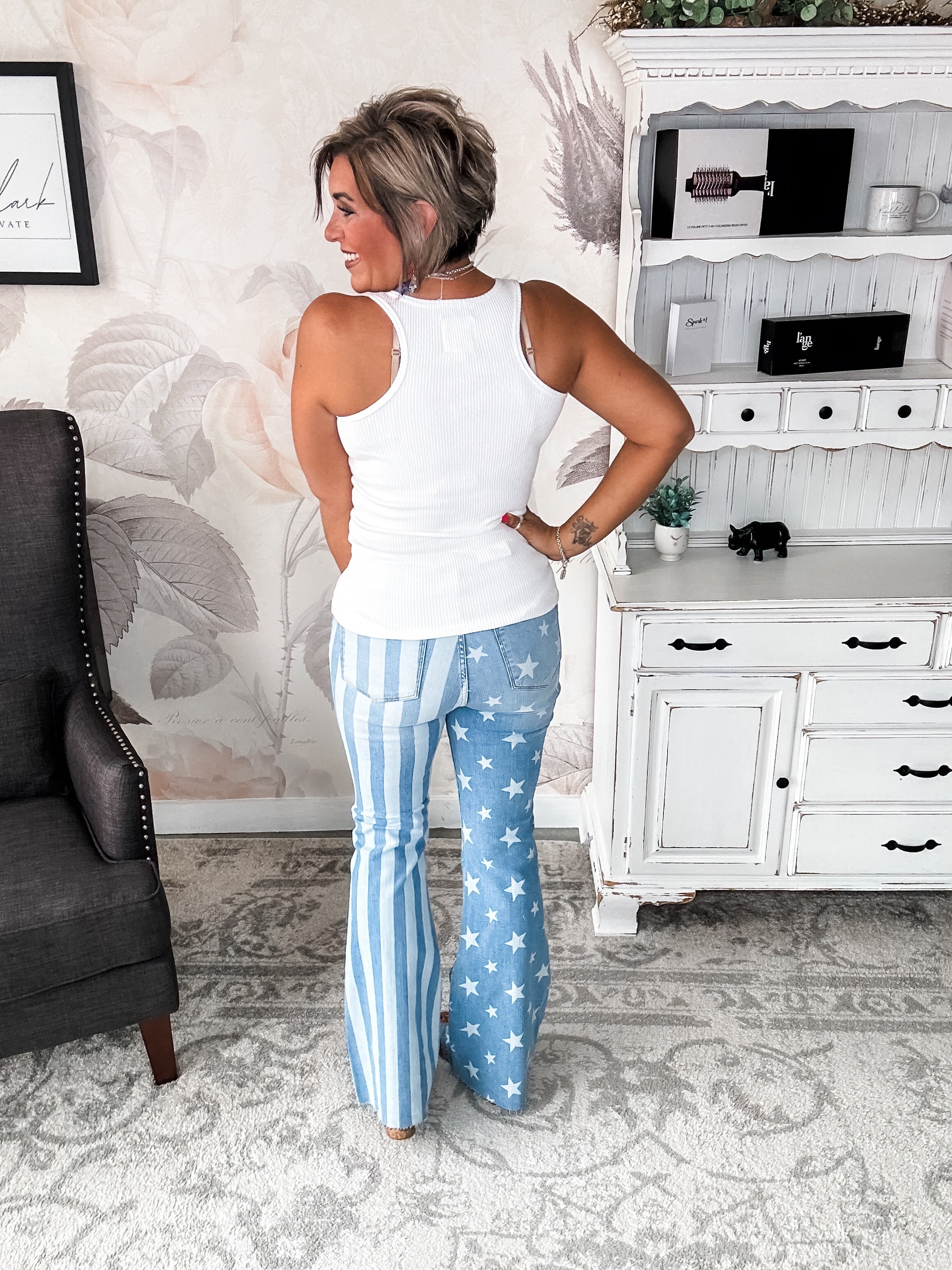 Judy Blue Stars & Stripes Bleach Flare