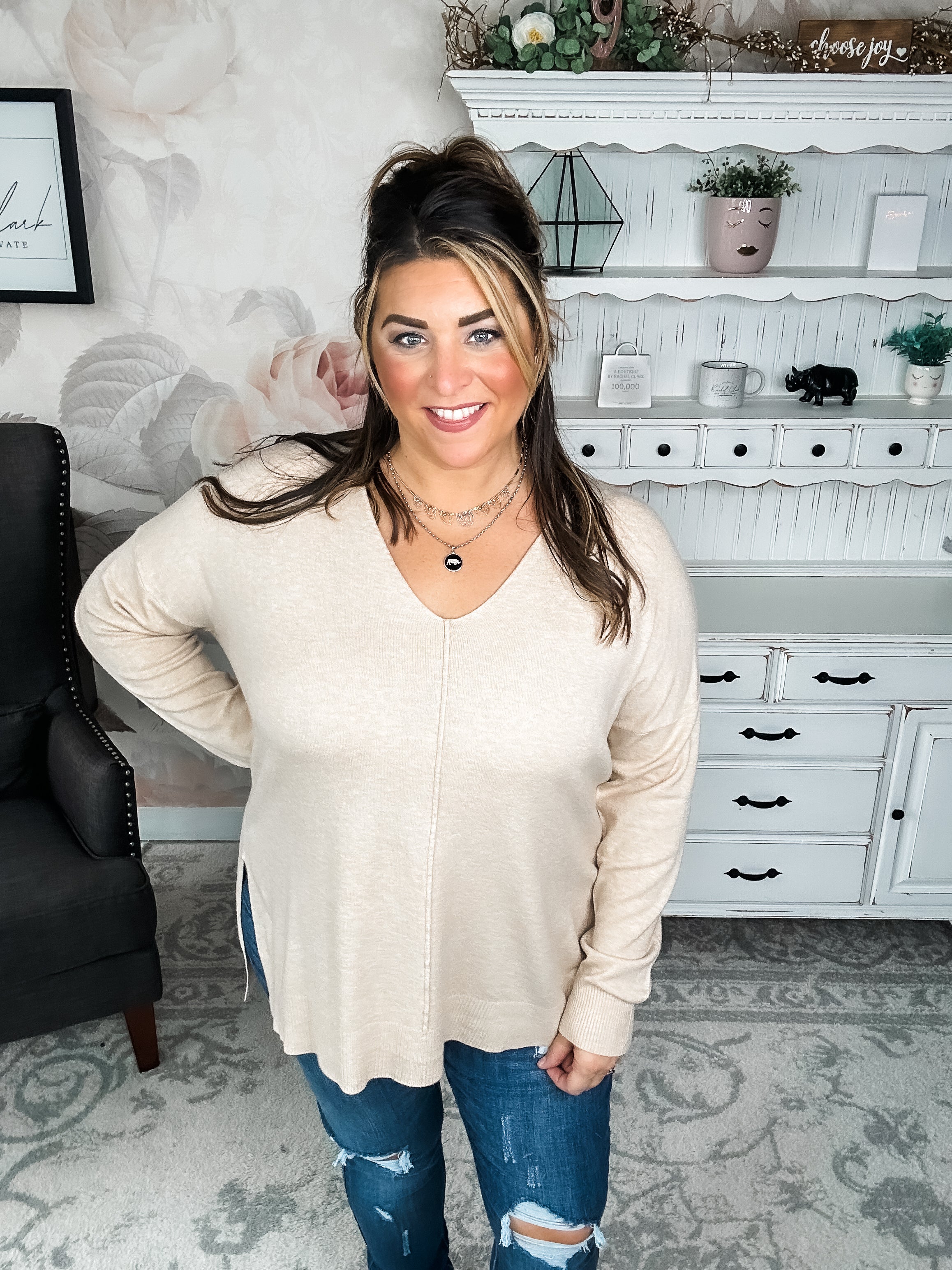 BLACK FRIDAY EXCLUSIVE - Blackout Breezer Sweater - Beige