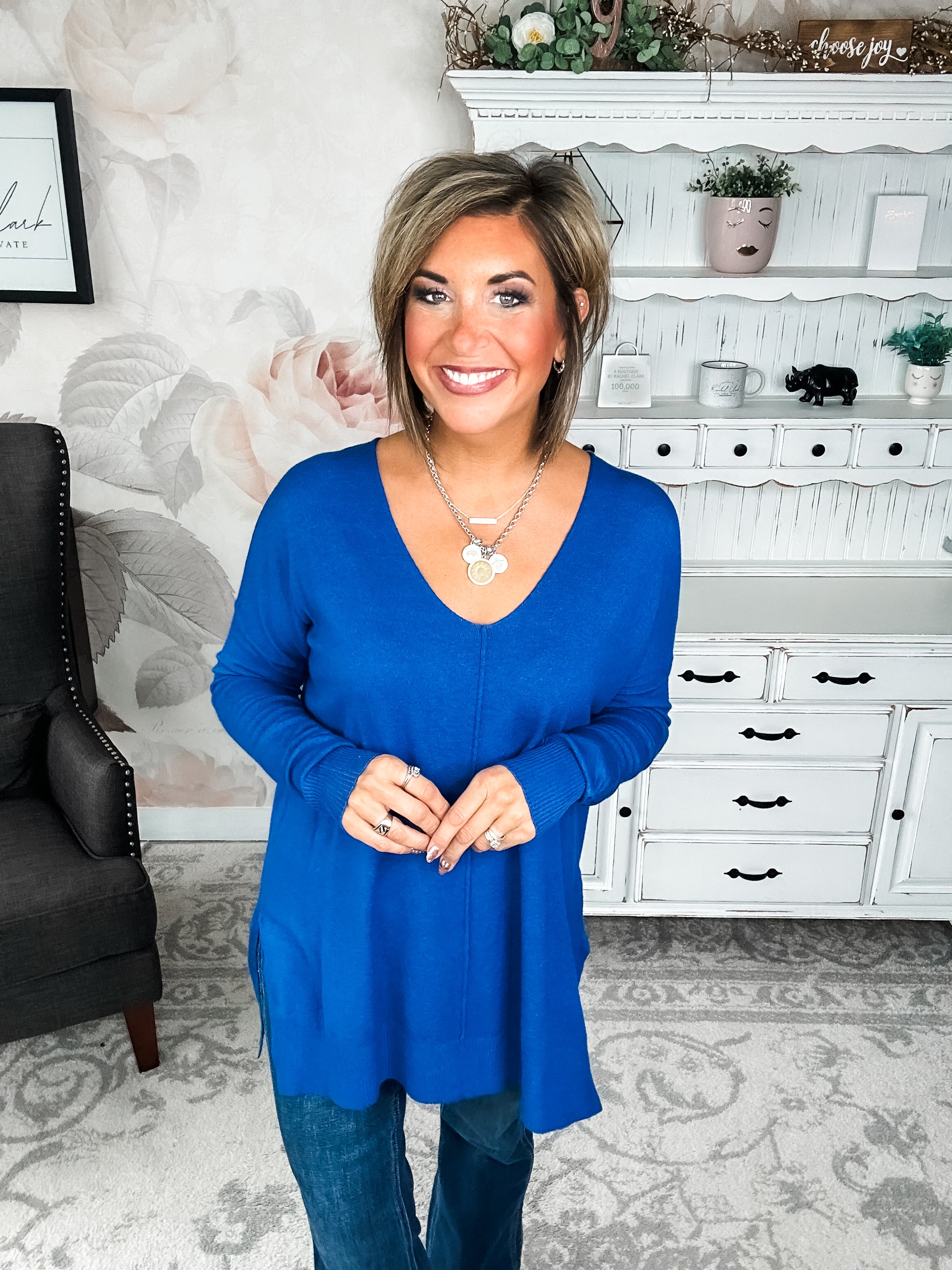 BLACK FRIDAY EXCLUSIVE - Blackout Breezer Sweater - Light Navy