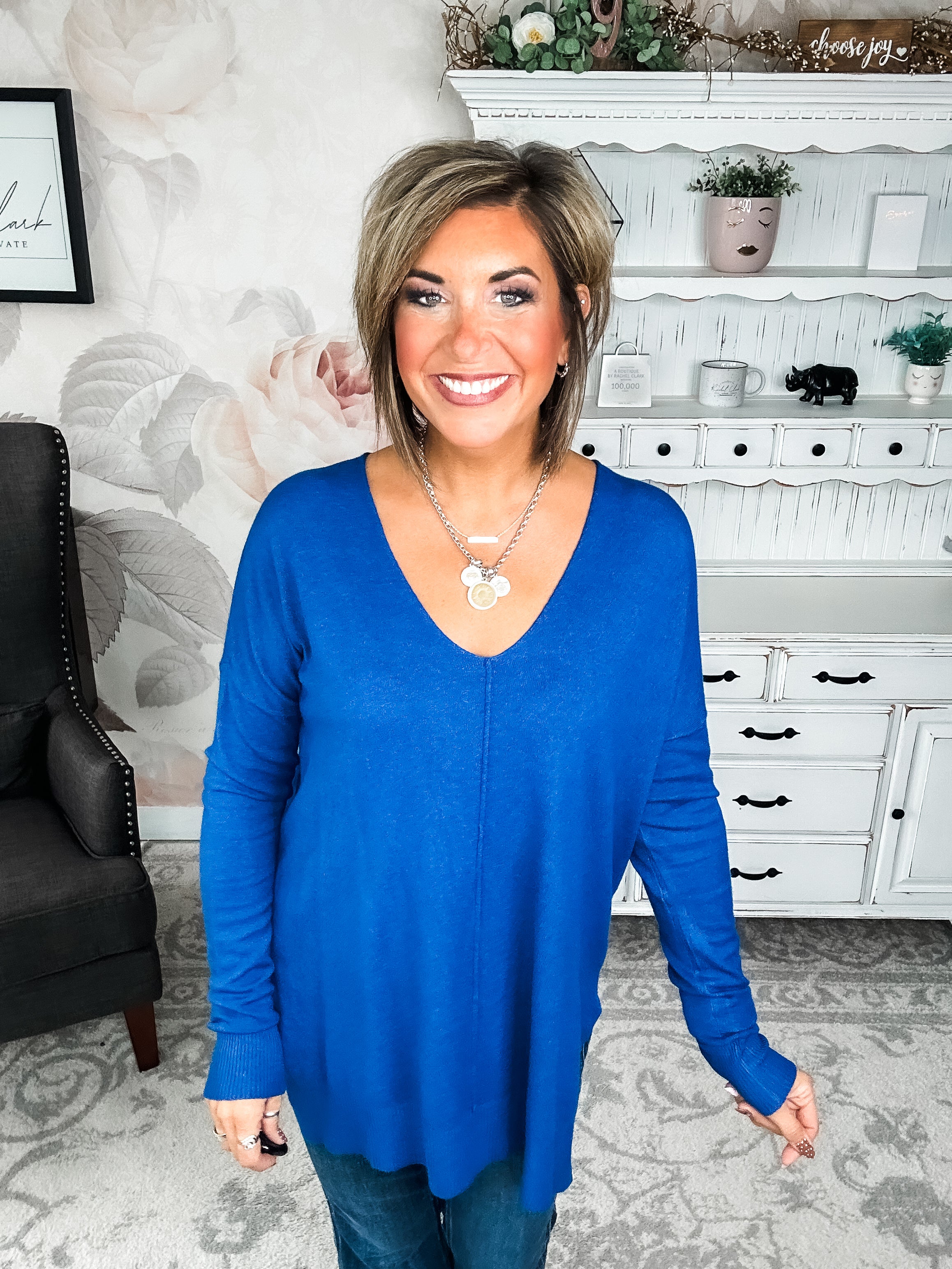 BLACK FRIDAY EXCLUSIVE - Blackout Breezer Sweater - Light Navy