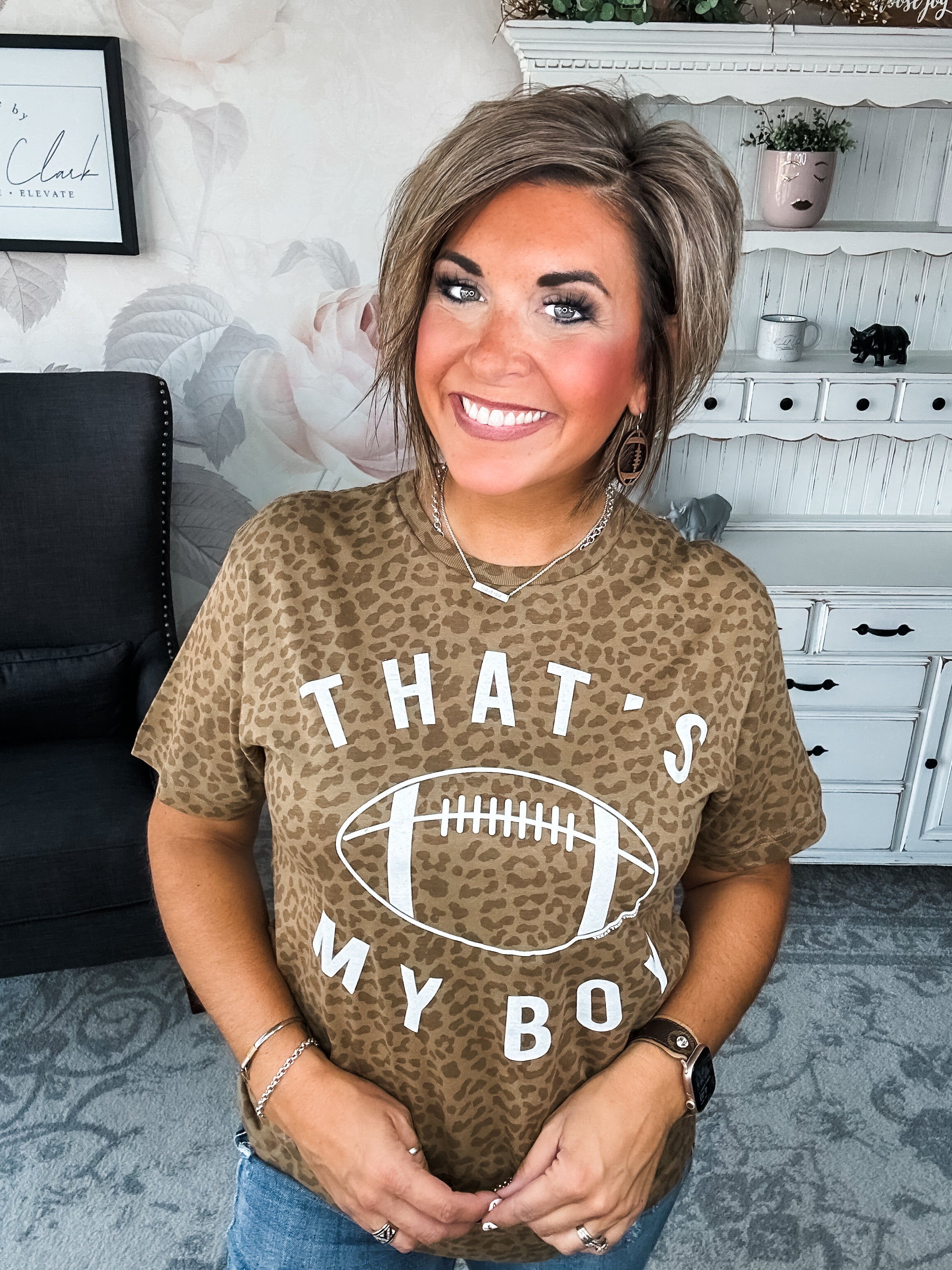 That's My Boy Leopard Graphic Tee