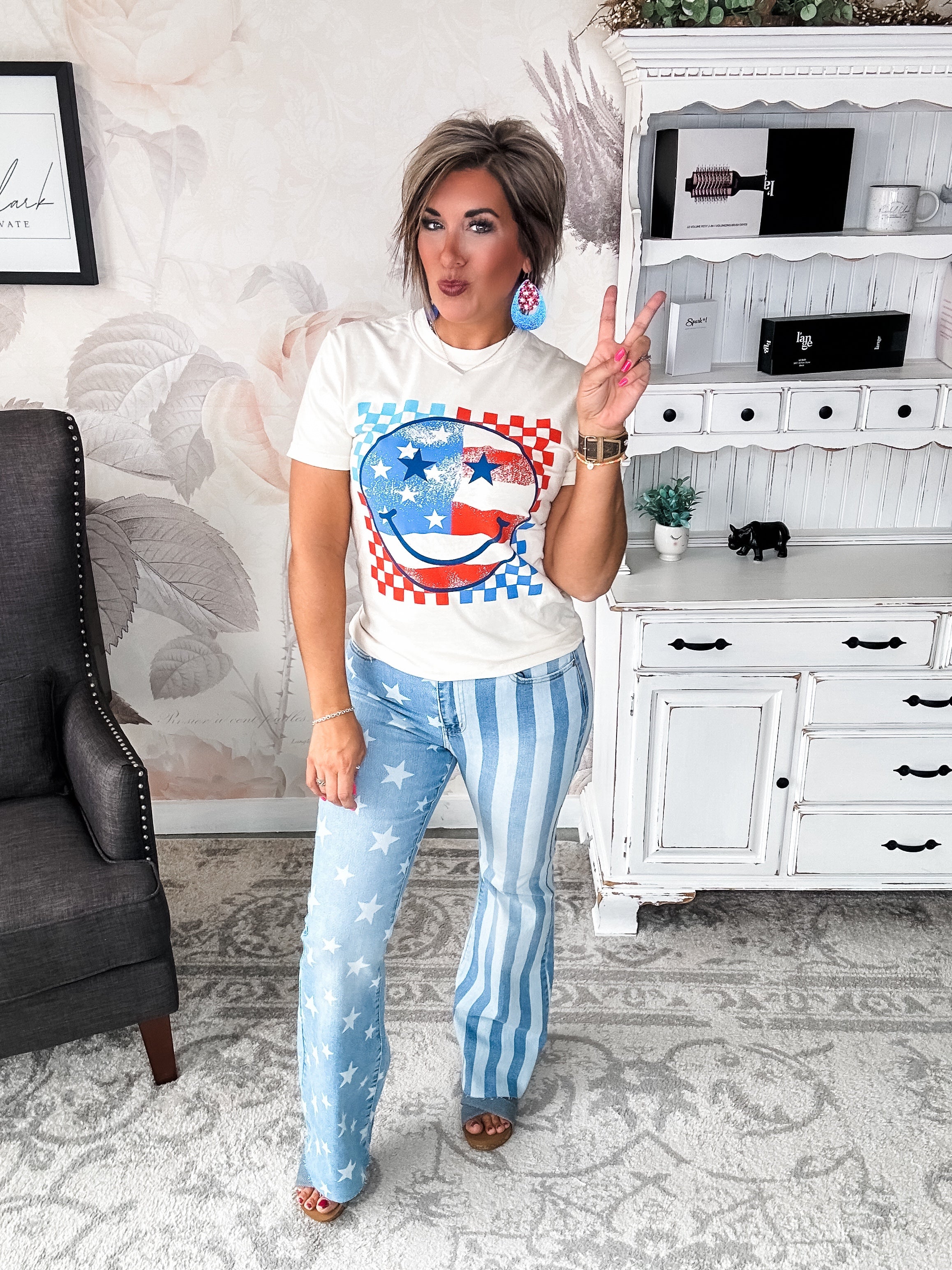 Patriotic Smiley Graphic Tee