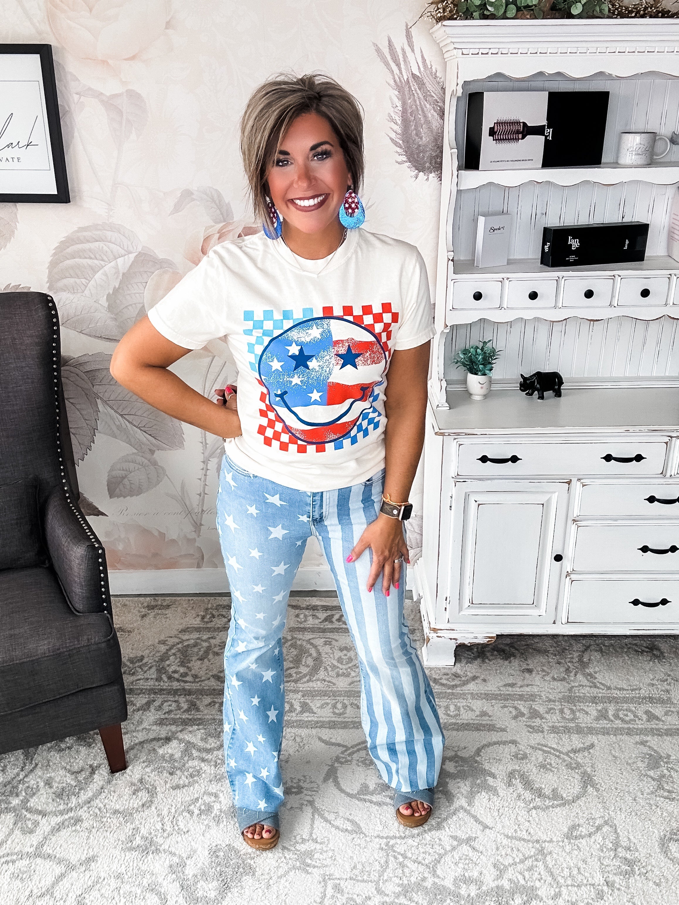 Patriotic Smiley Graphic Tee