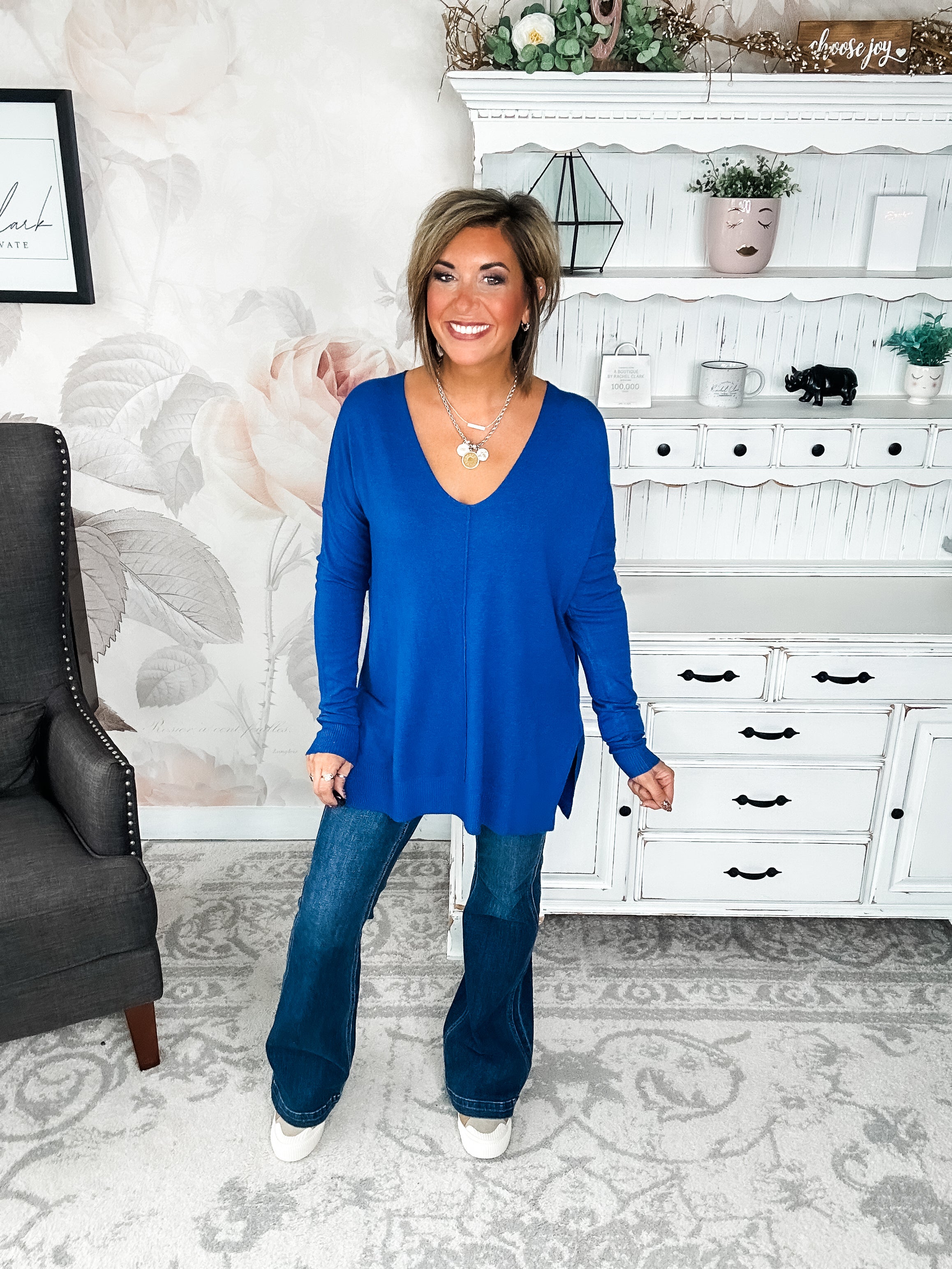 BLACK FRIDAY EXCLUSIVE - Blackout Breezer Sweater - Light Navy