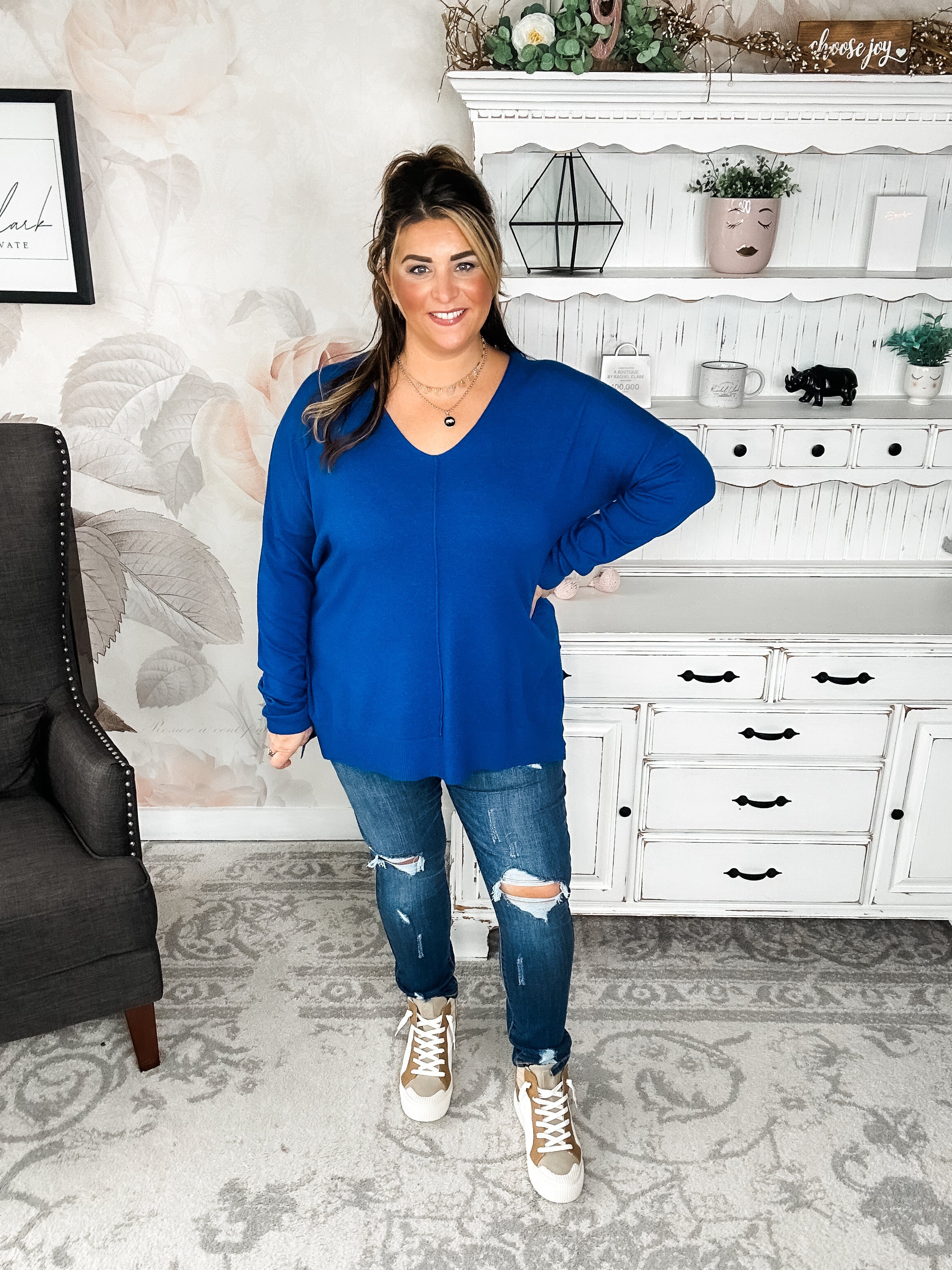 BLACK FRIDAY EXCLUSIVE - Blackout Breezer Sweater - Light Navy