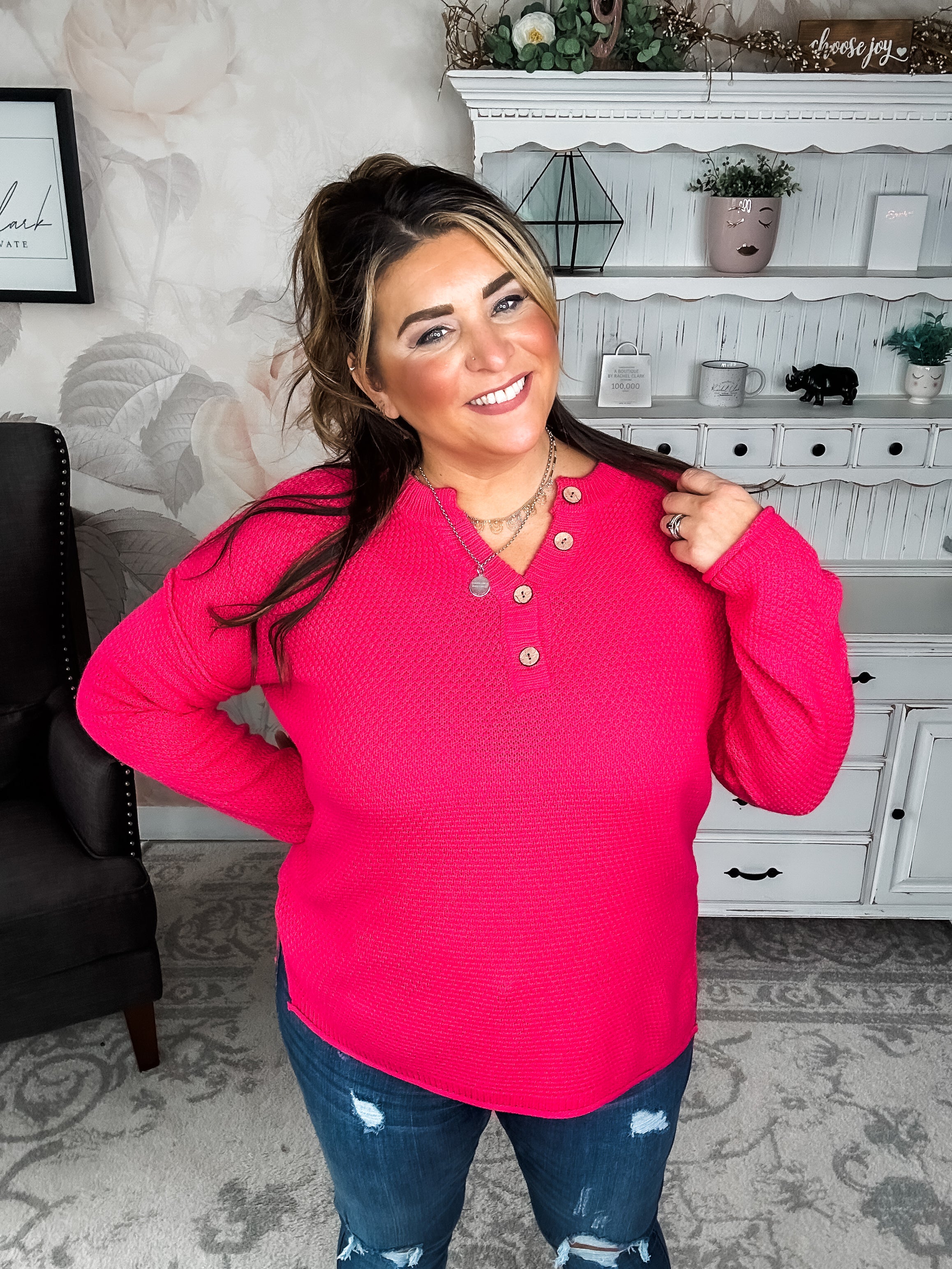 BLACK FRIDAY EXCLUSIVE - Sunrise Sprinter Sweater - Hot Pink