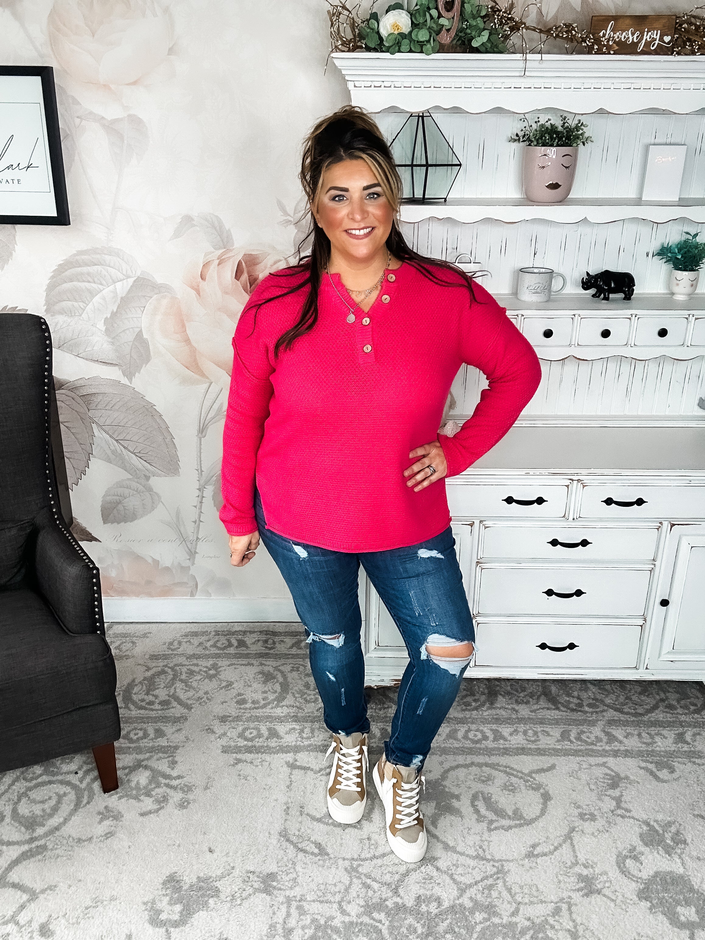 BLACK FRIDAY EXCLUSIVE - Sunrise Sprinter Sweater - Hot Pink