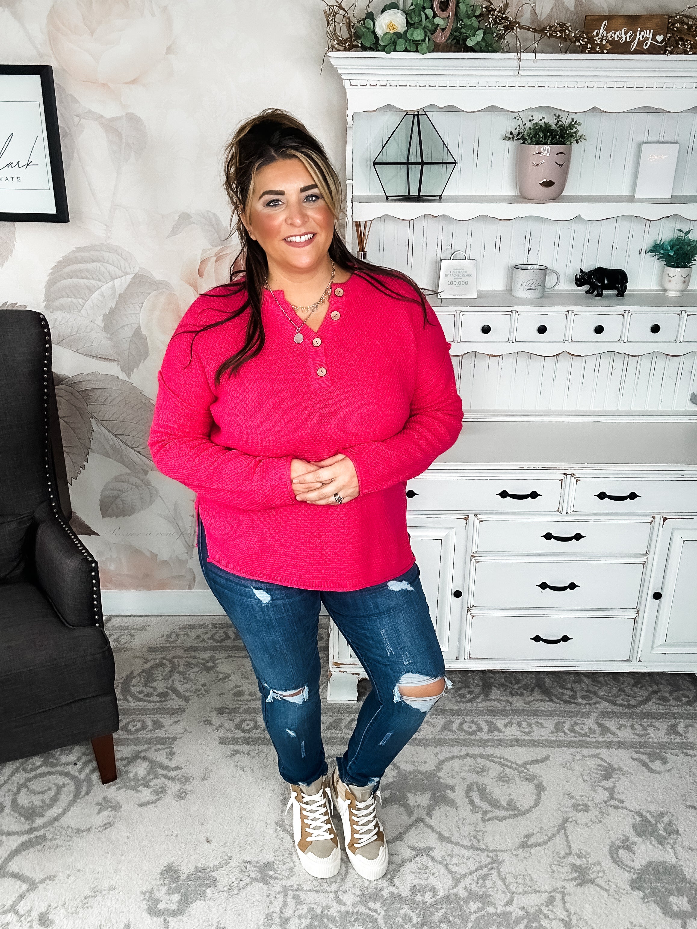 BLACK FRIDAY EXCLUSIVE - Sunrise Sprinter Sweater - Hot Pink