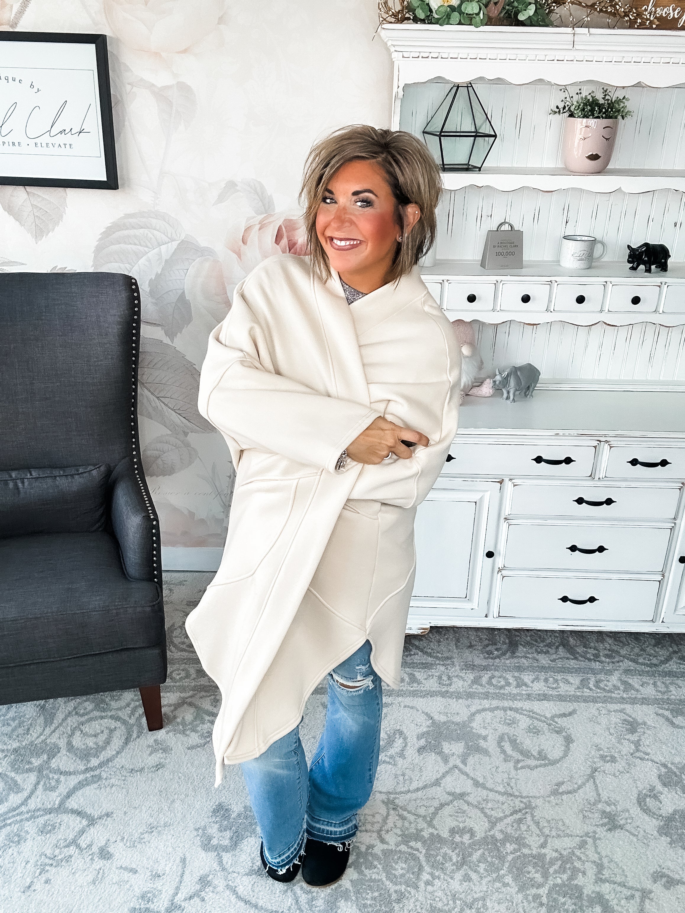 Happiness Awaits Oversized Cardigan