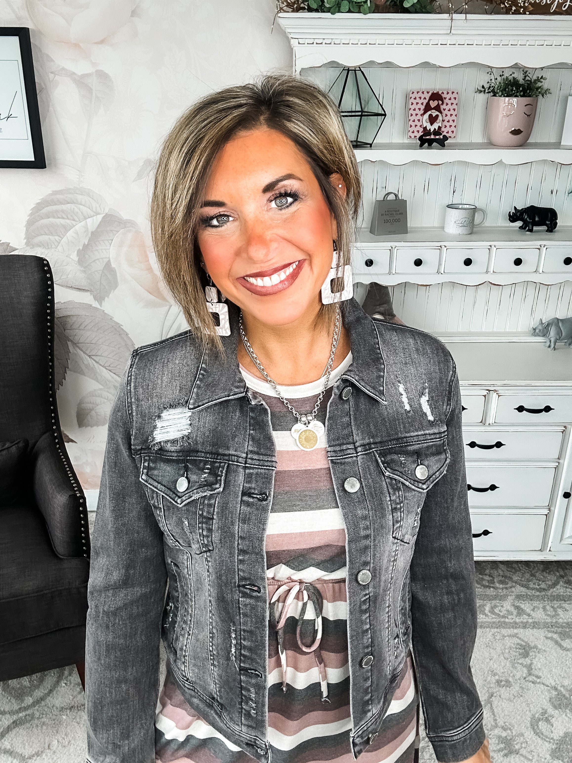 In A Flash Light Grey Jean Jacket