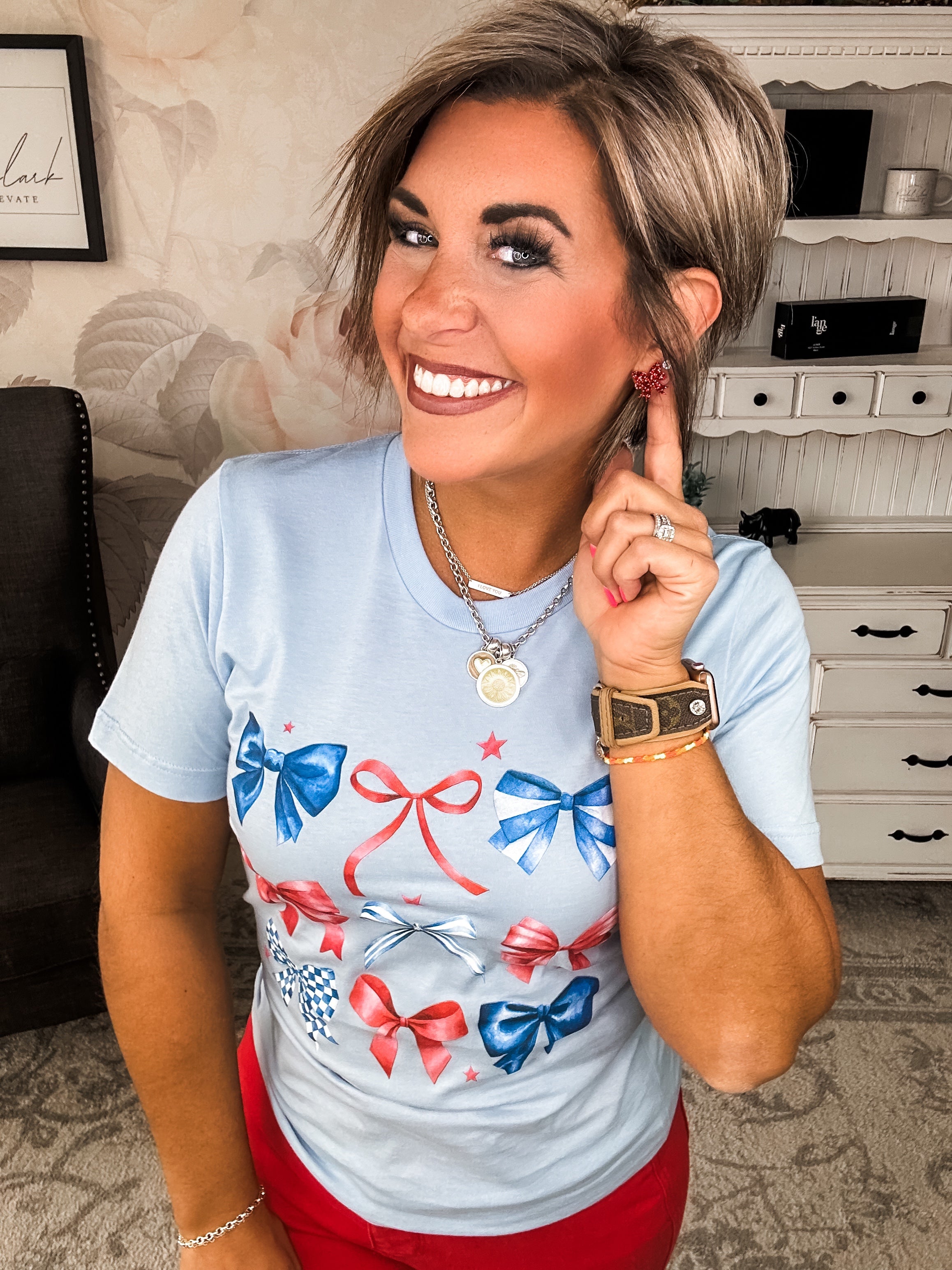 Red, White & Bows Graphic Tee