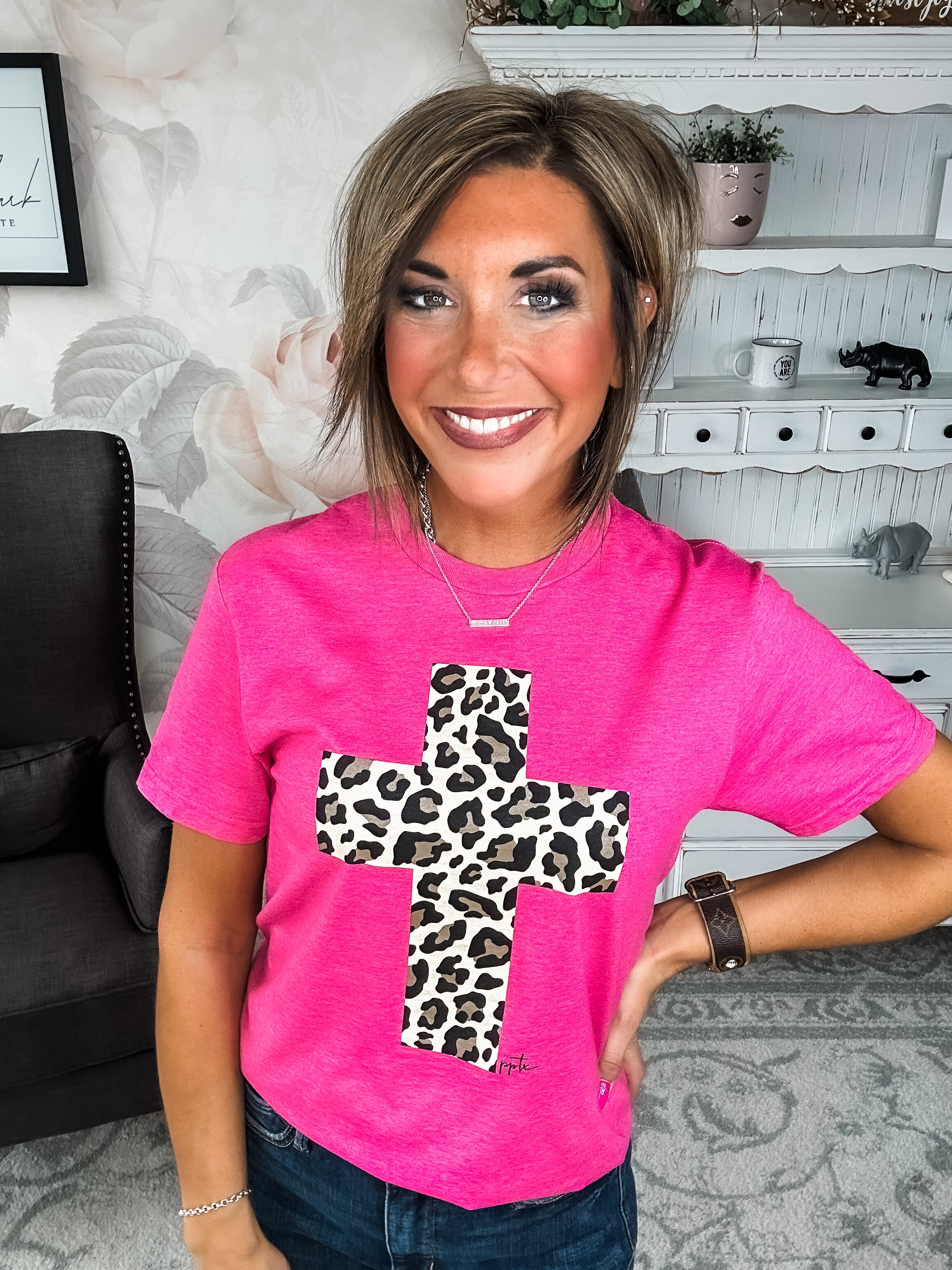 Leopard Cross Graphic Tee