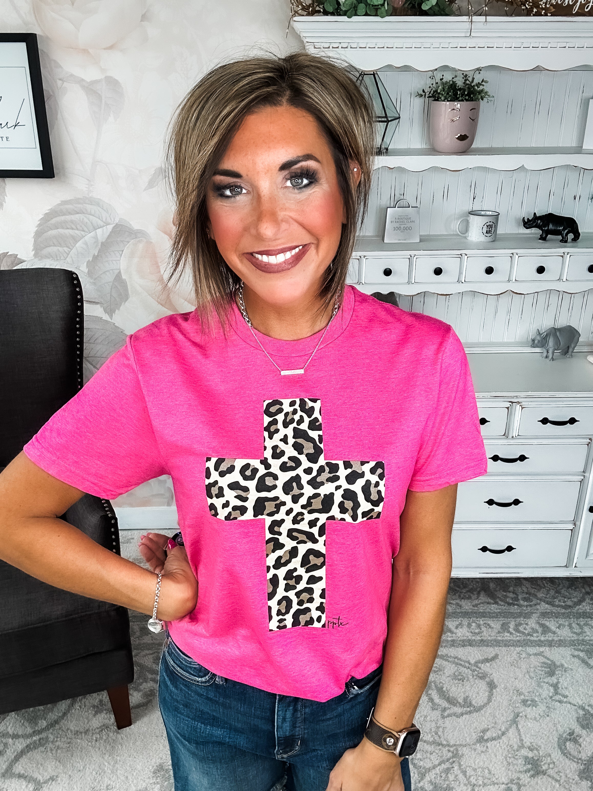 Leopard Cross Graphic Tee