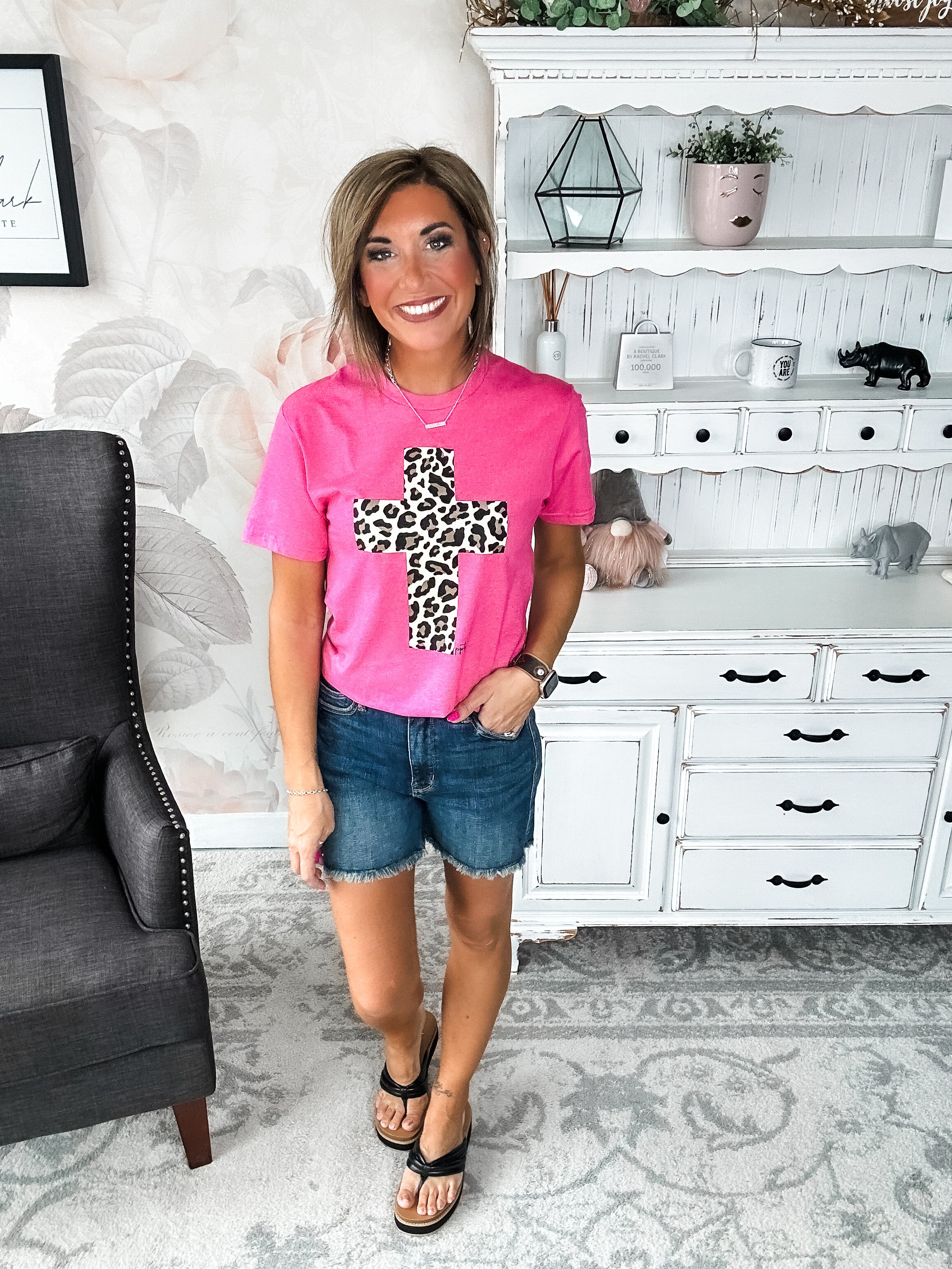 Leopard Cross Graphic Tee