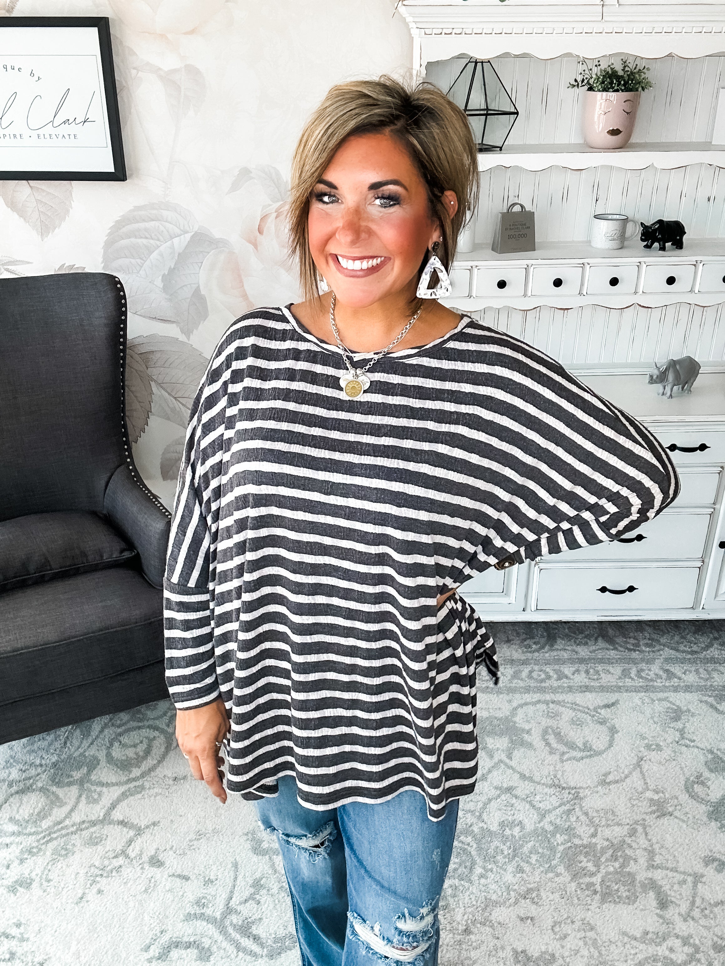 See My Whole Life Boxy Top - Grey