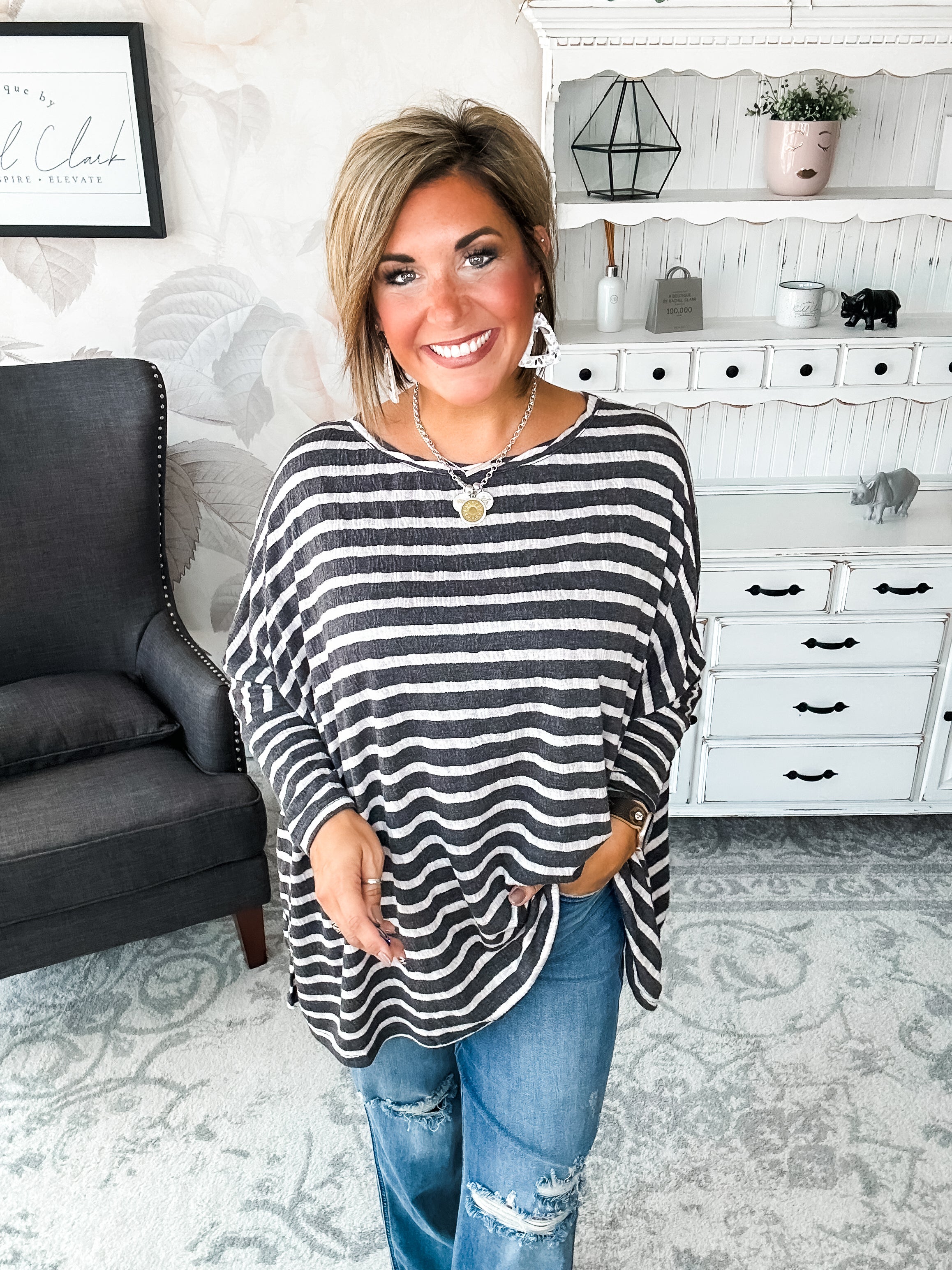 See My Whole Life Boxy Top - Grey