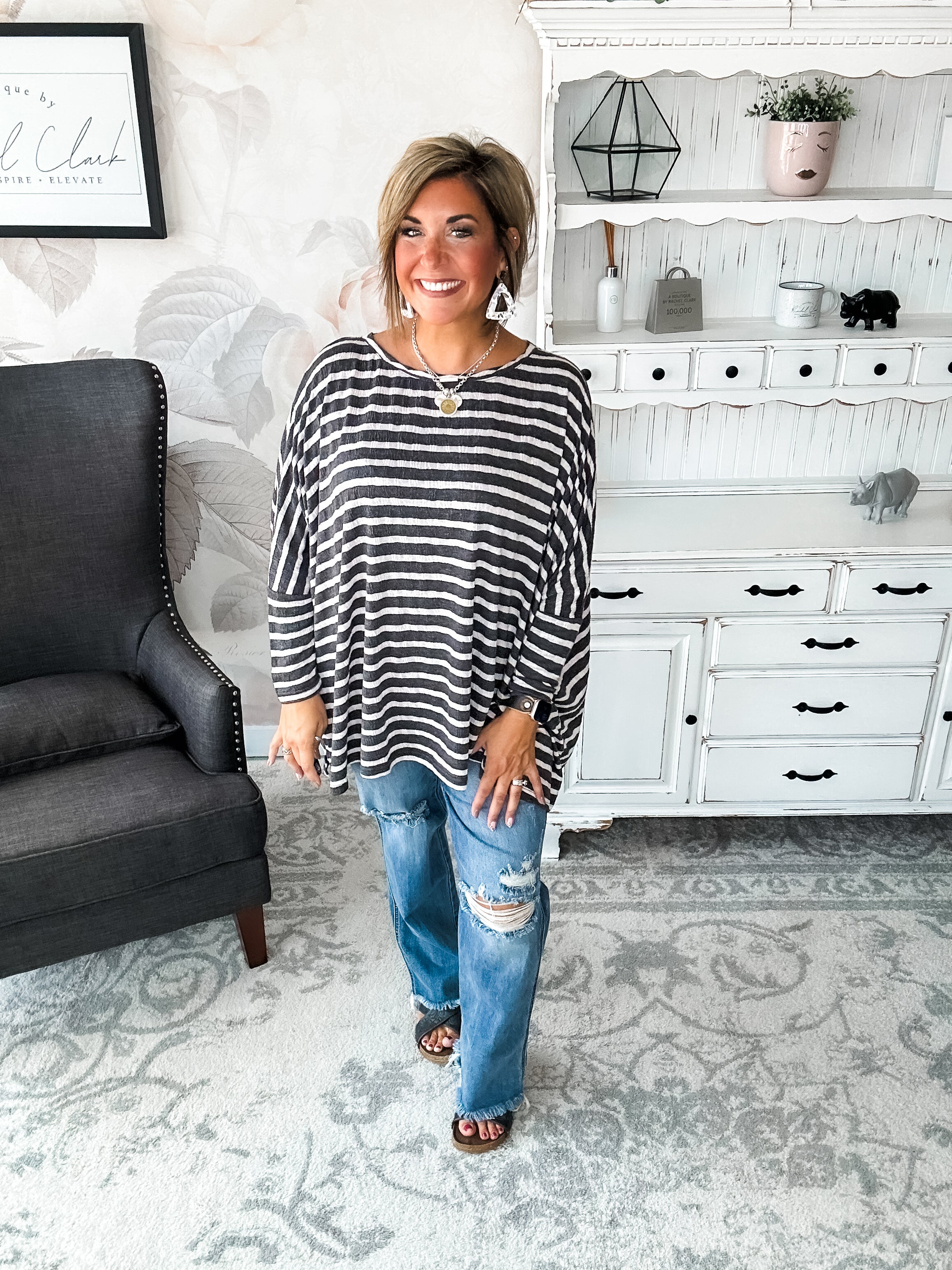 See My Whole Life Boxy Top - Grey