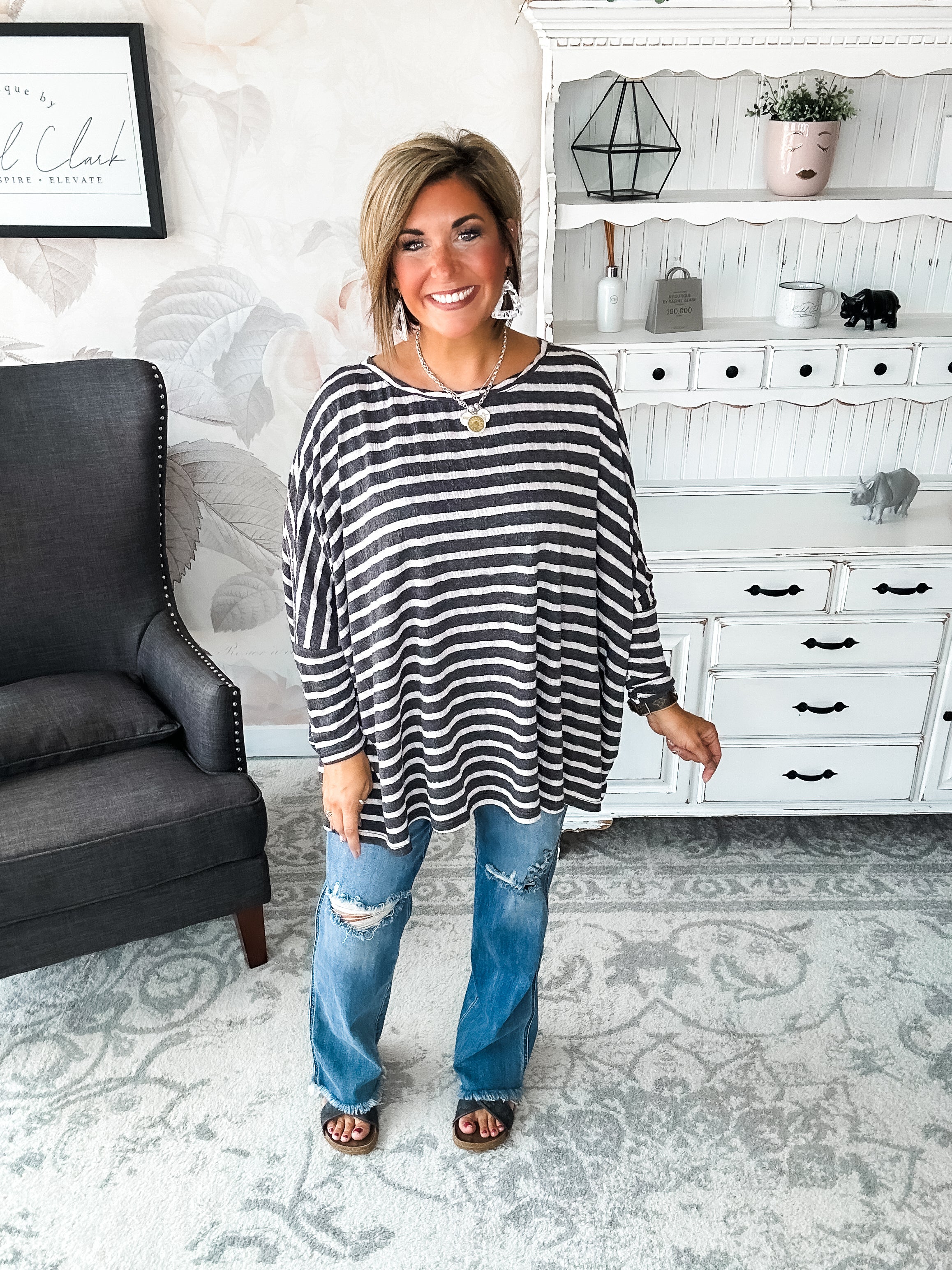 See My Whole Life Boxy Top - Grey