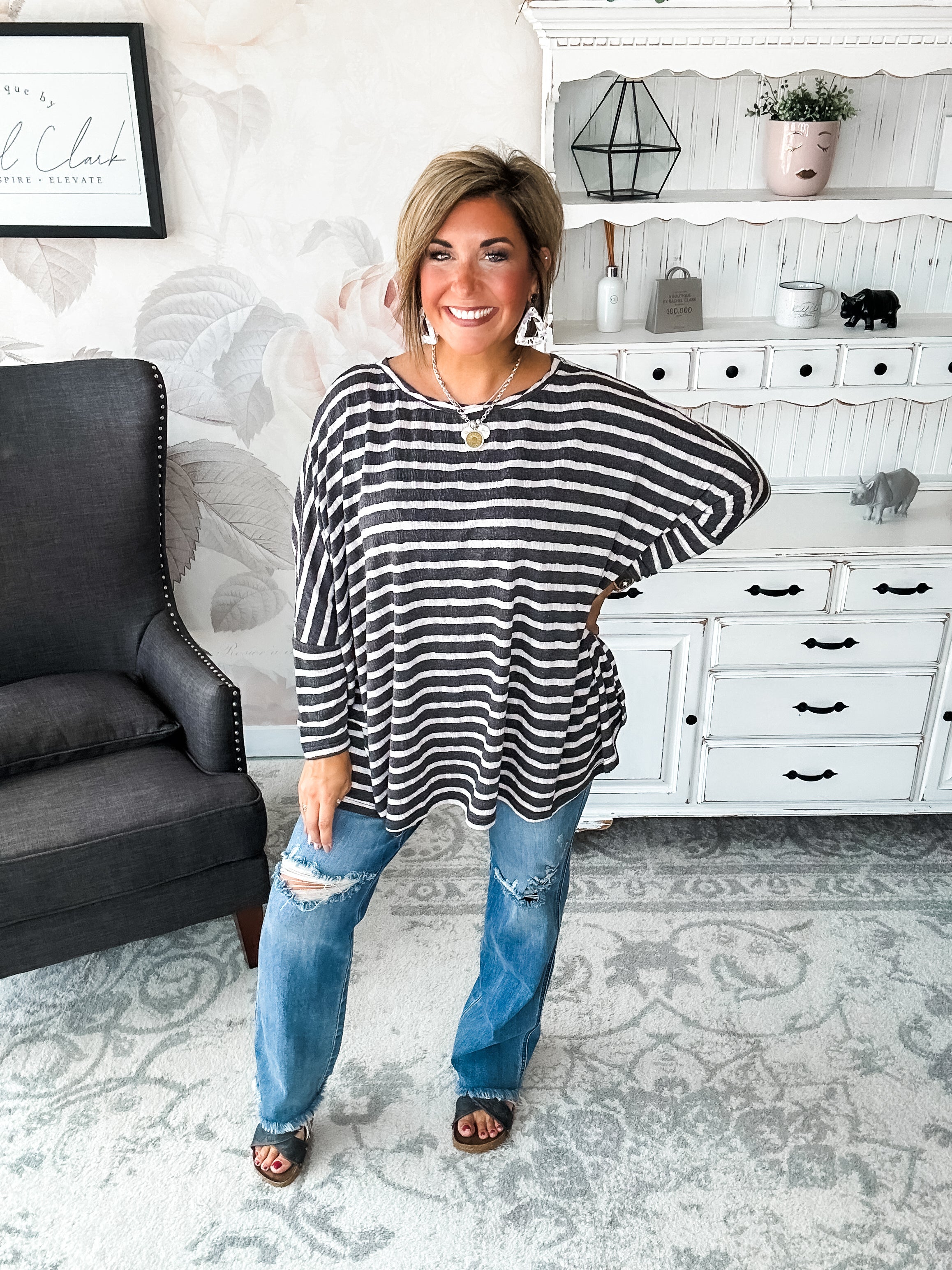 See My Whole Life Boxy Top - Grey