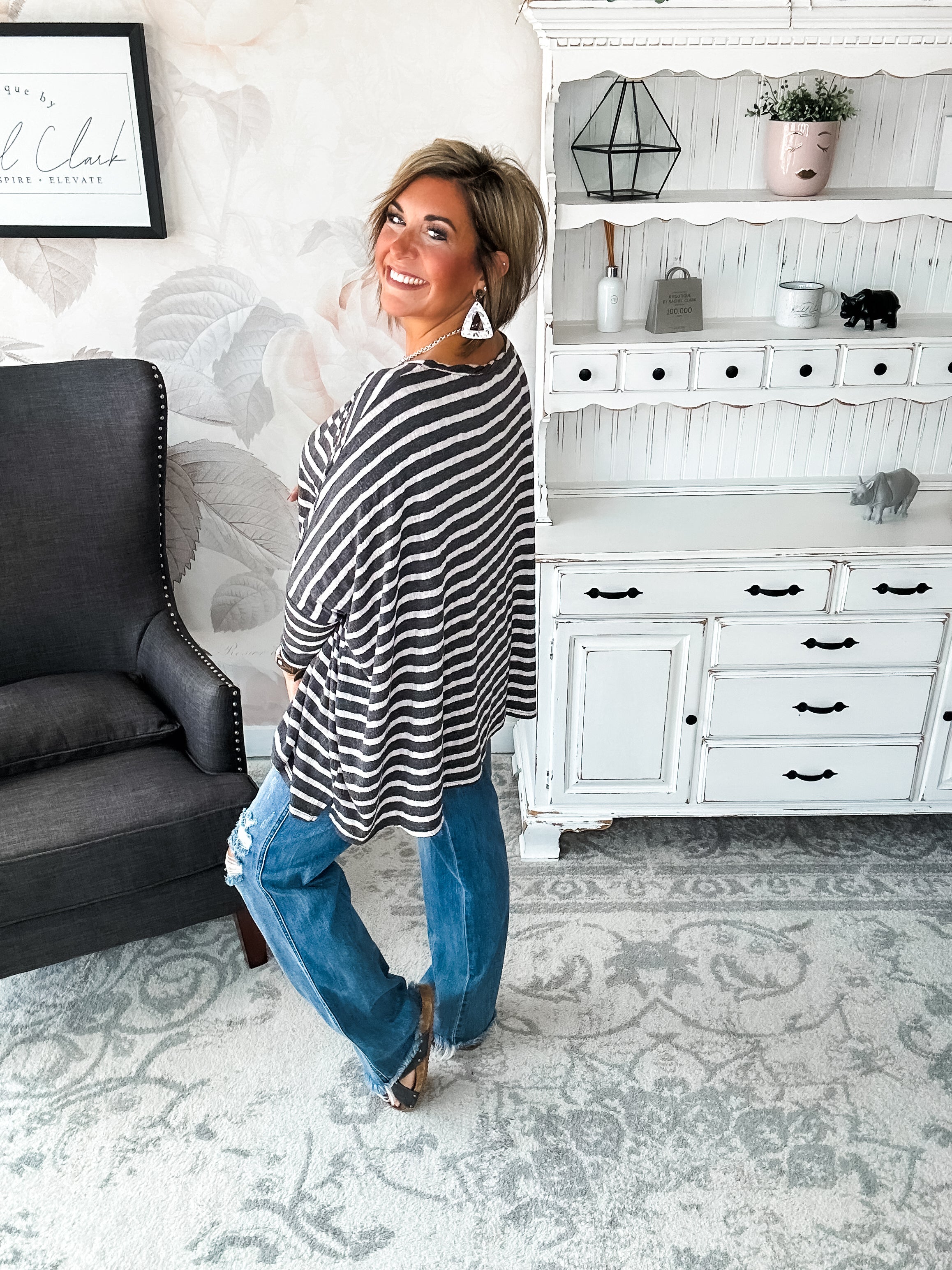 See My Whole Life Boxy Top - Grey