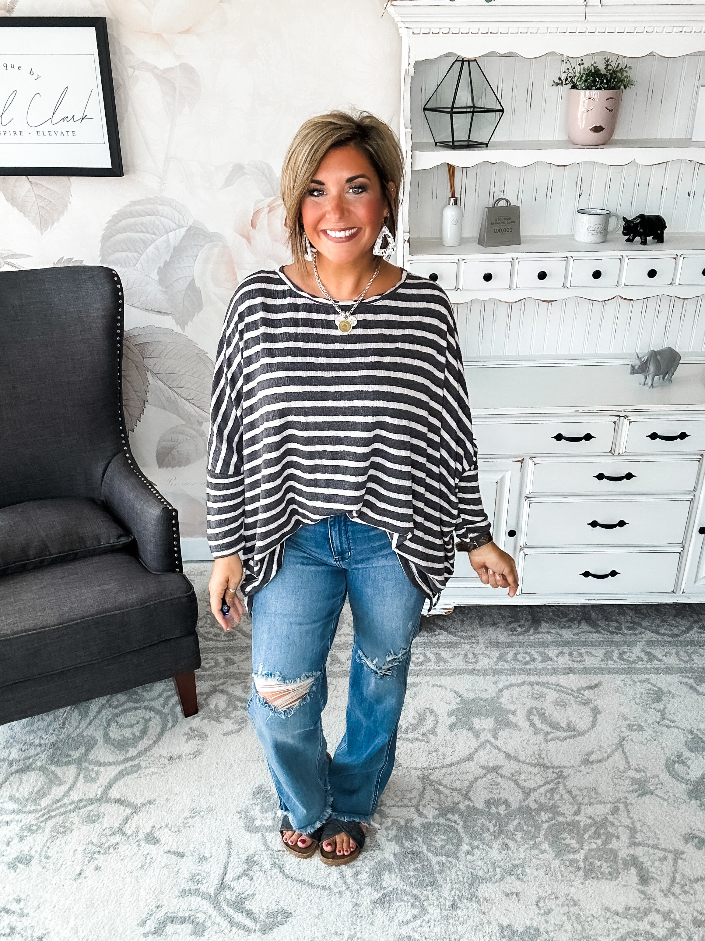 See My Whole Life Boxy Top - Grey