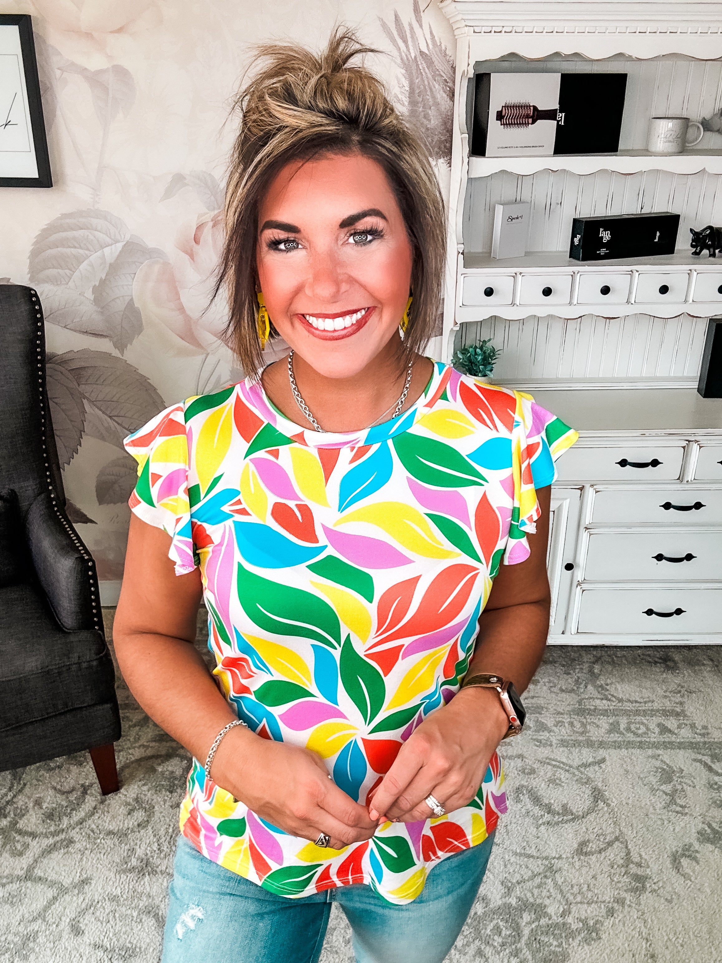 Be Optimistic Top - Multicolor Floral