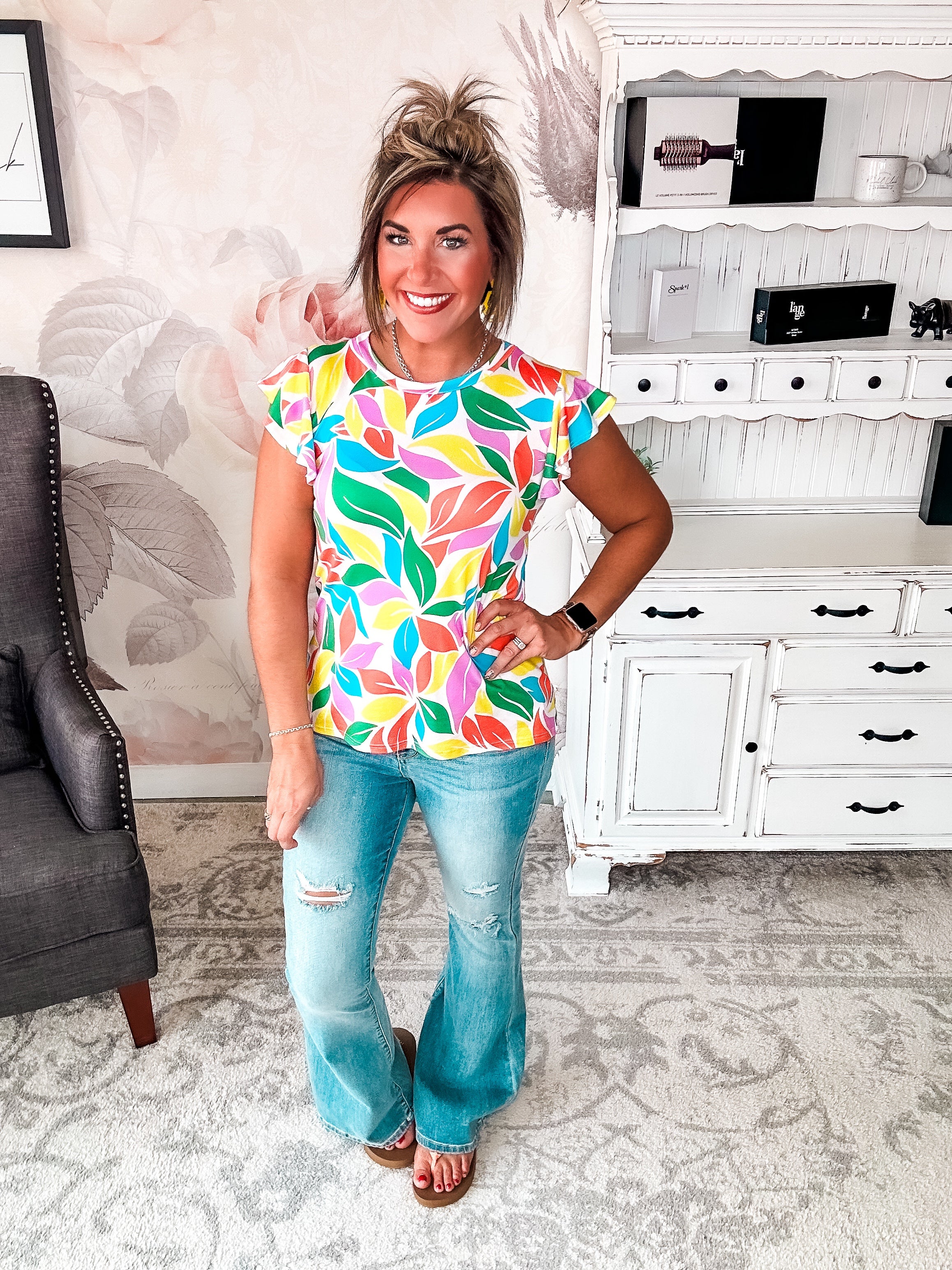 Be Optimistic Top - Multicolor Floral