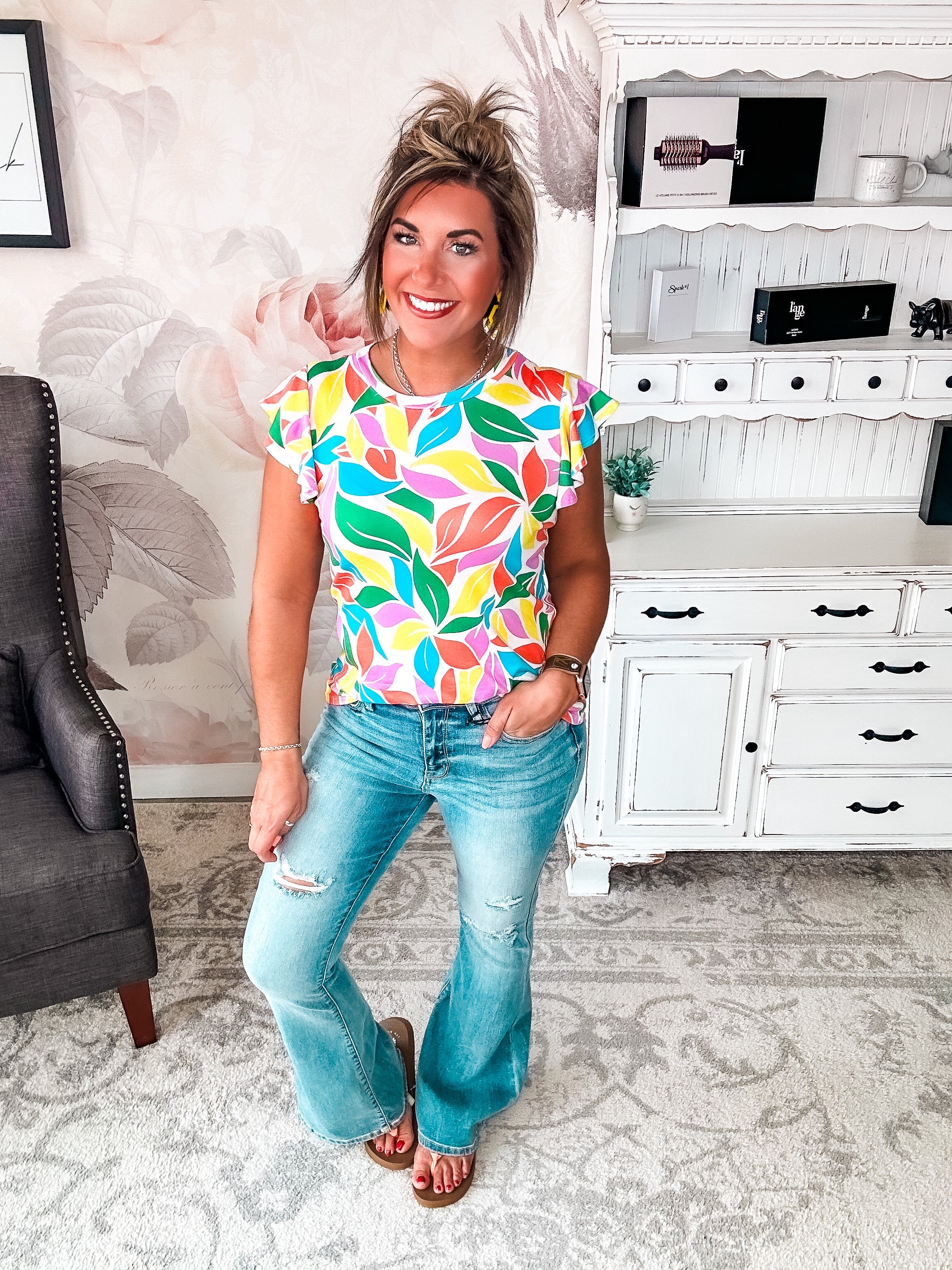 Be Optimistic Top - Multicolor Floral