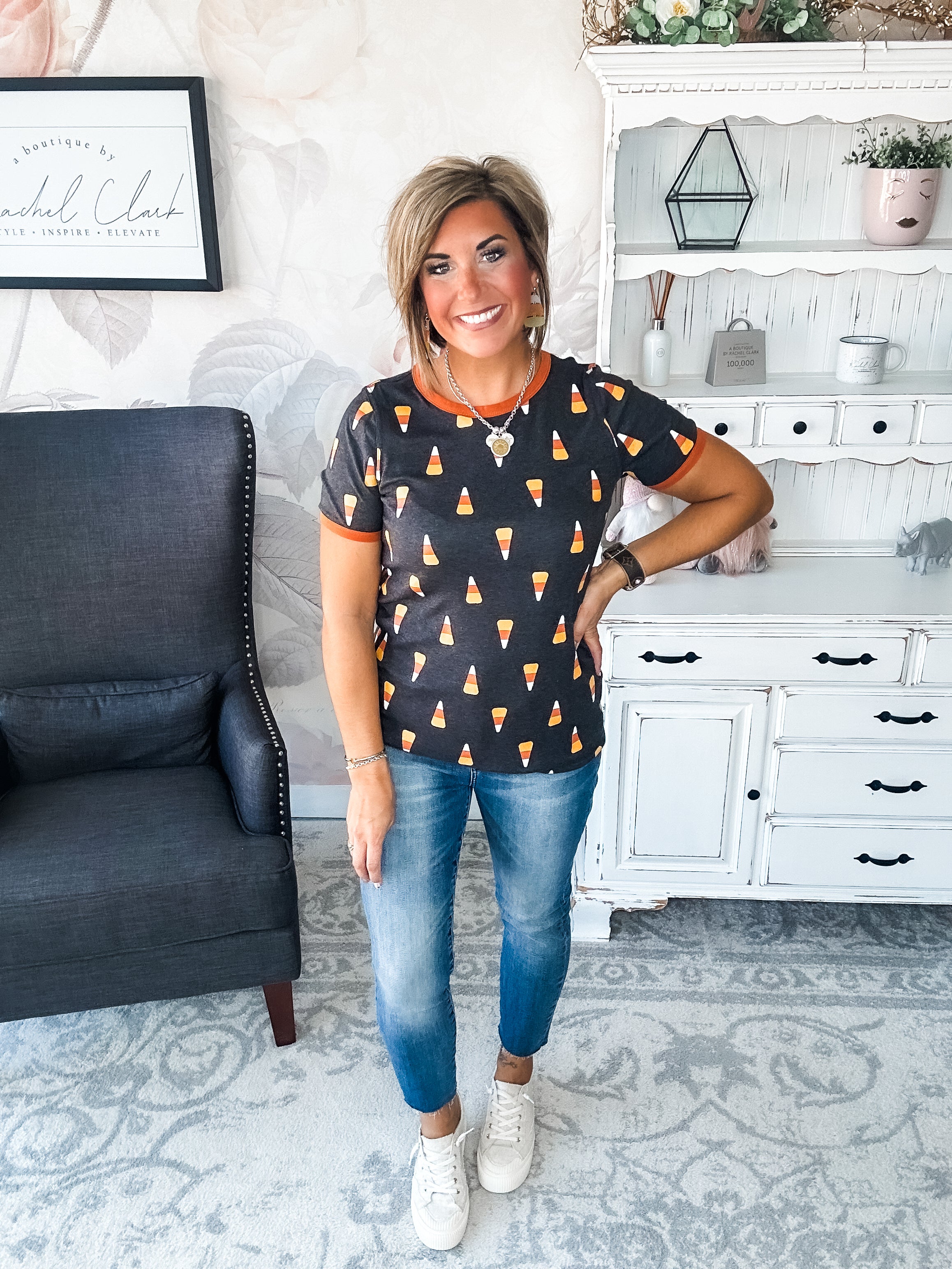 Ampersand Avenue Tee - Candy Corn Cutie