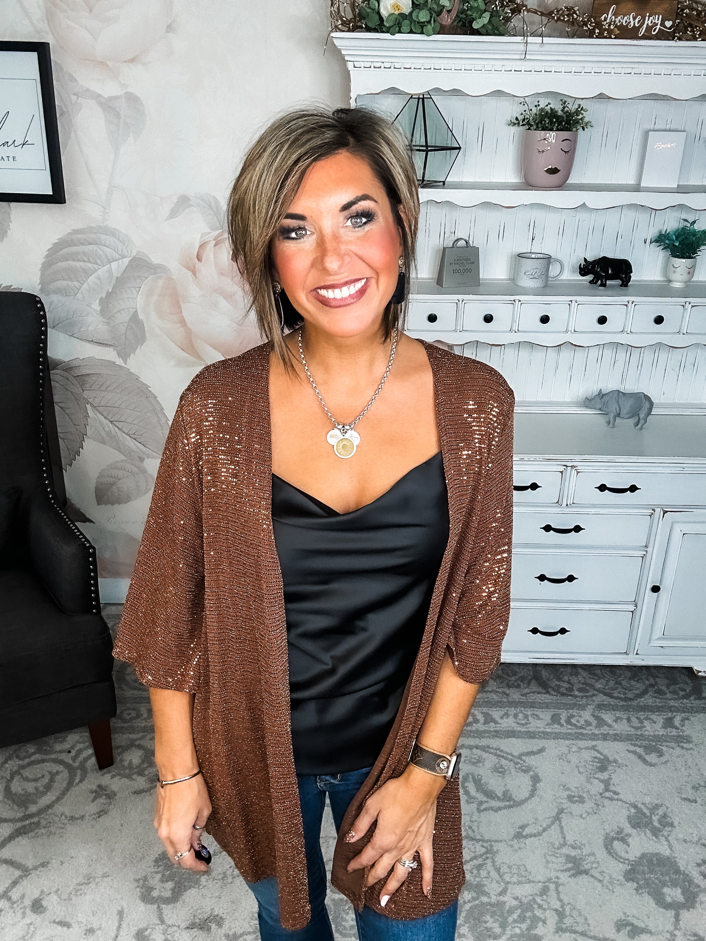 Sparkle in Your Eye Cardigan - Bronze